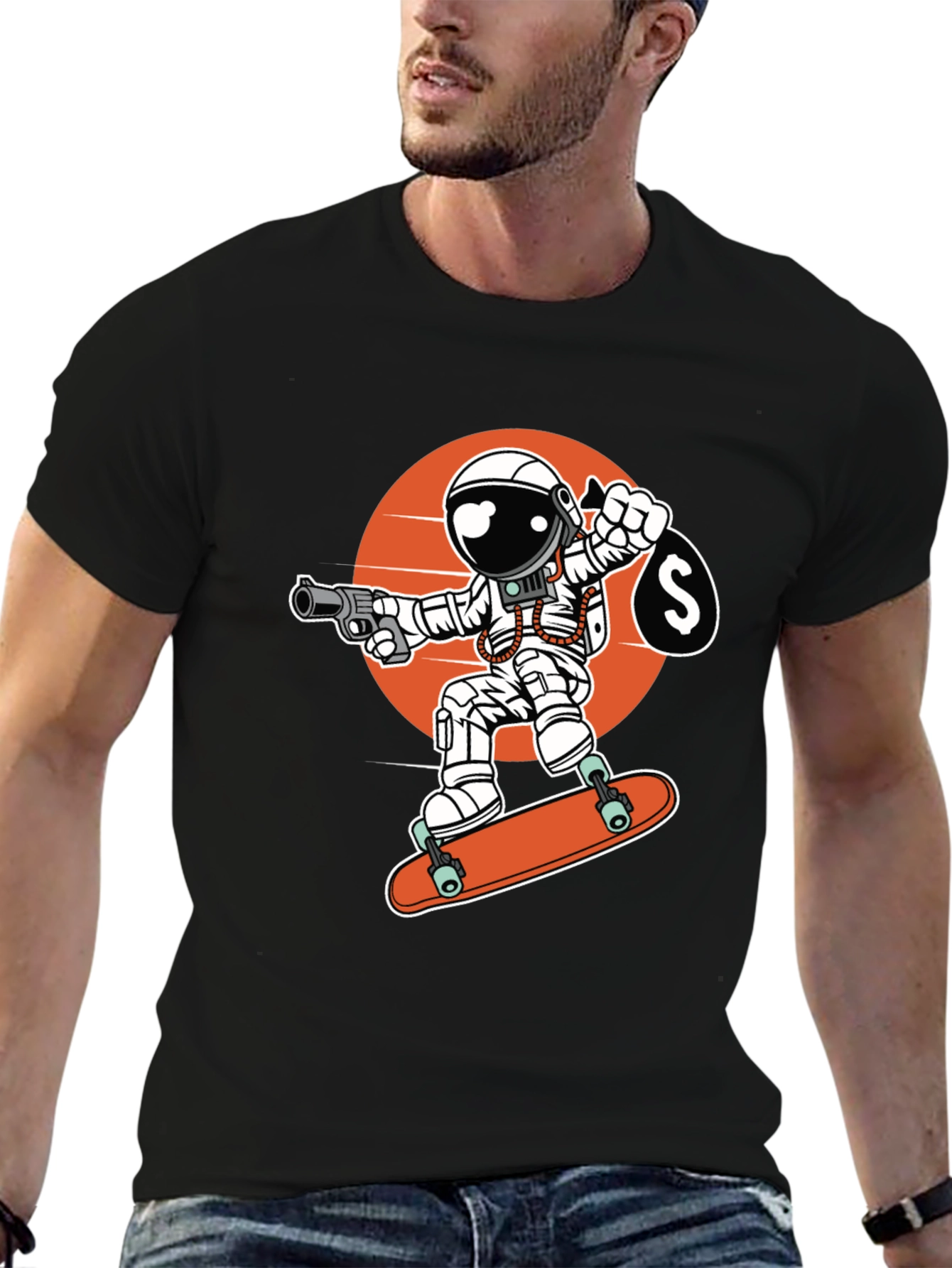 Astronaut Skateboarder T-Shirt - Space Hustler