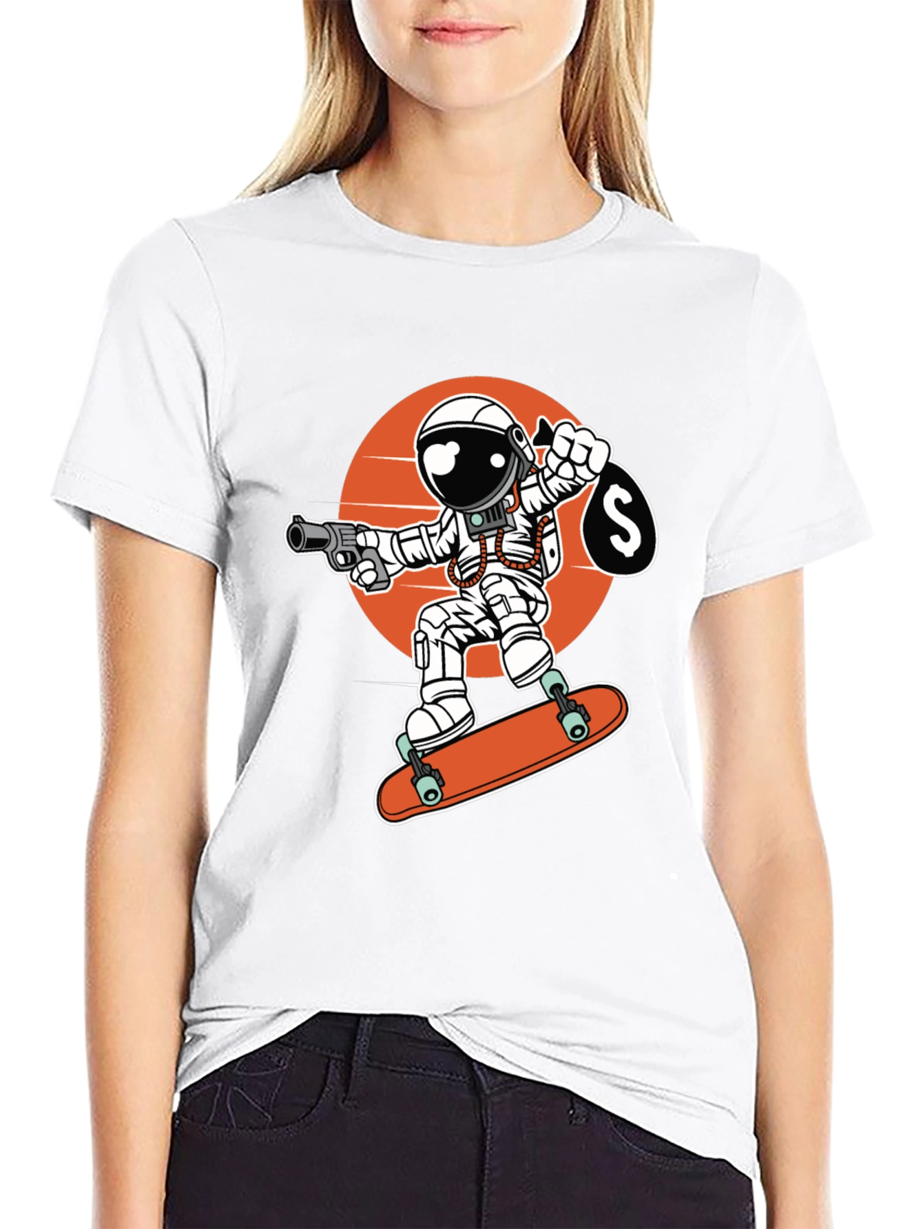 Astronaut Skateboarder T-Shirt - Space Hustler