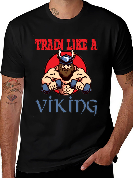 Train Like a Viking Graphic Tee - Gym Fitness Shirt
