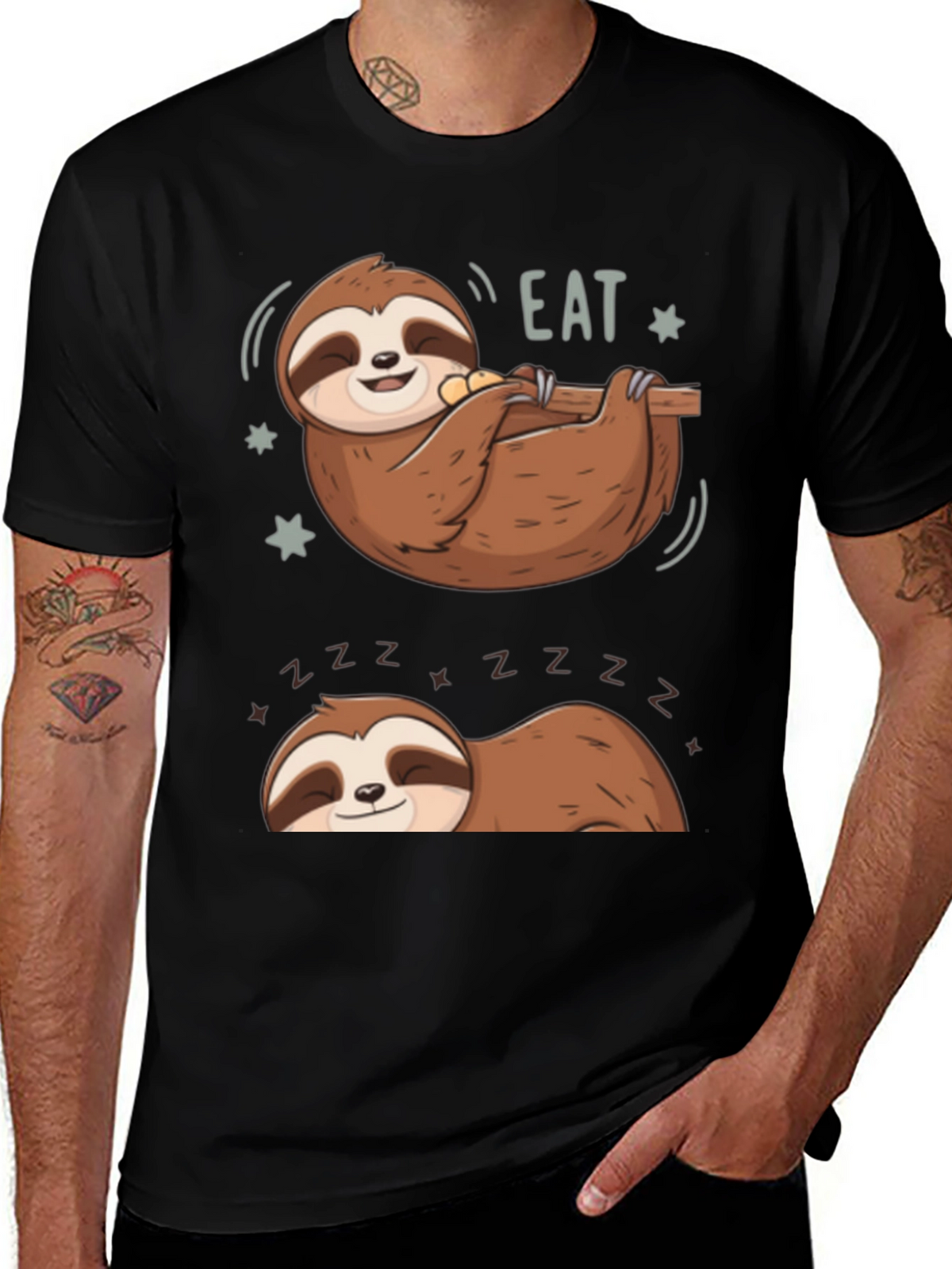 Lazy Sloth Eat & Sleep Graphic Tee