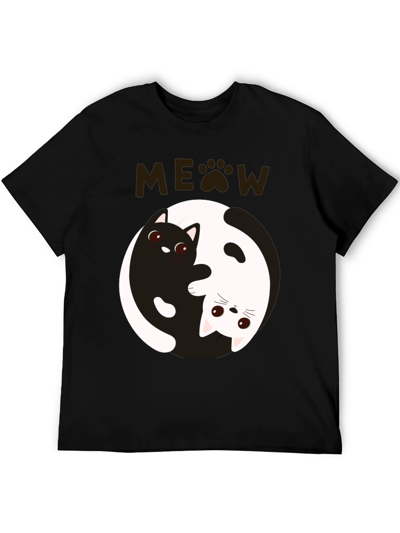 Yin Yang Cat T-Shirt - Meow Design