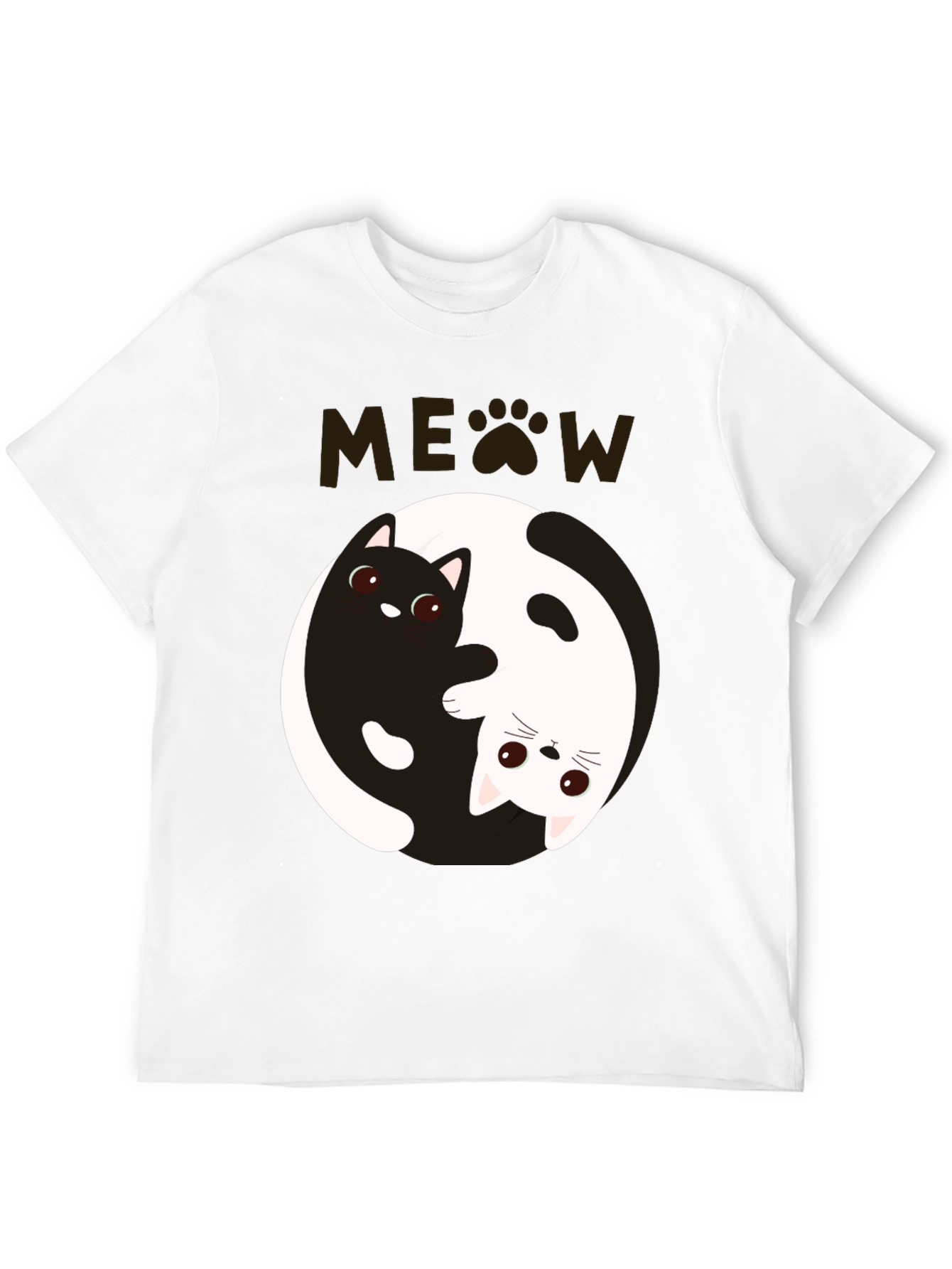 Yin Yang Cat T-Shirt - Meow Design