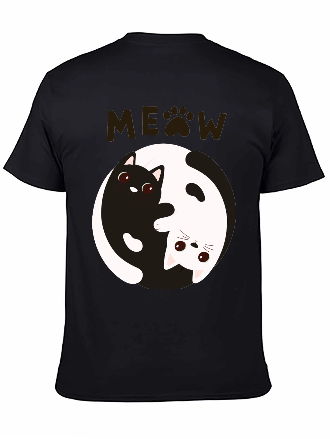 Yin Yang Cat T-Shirt - Meow Design