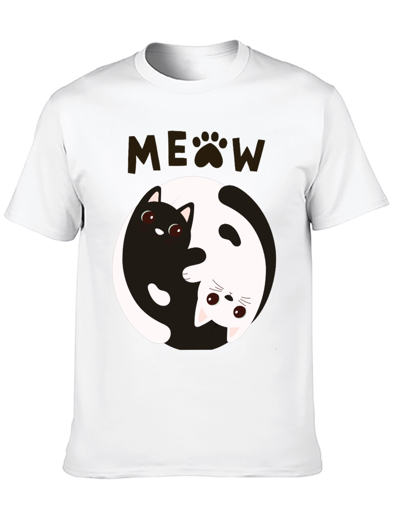 Yin Yang Cat T-Shirt - Meow Design