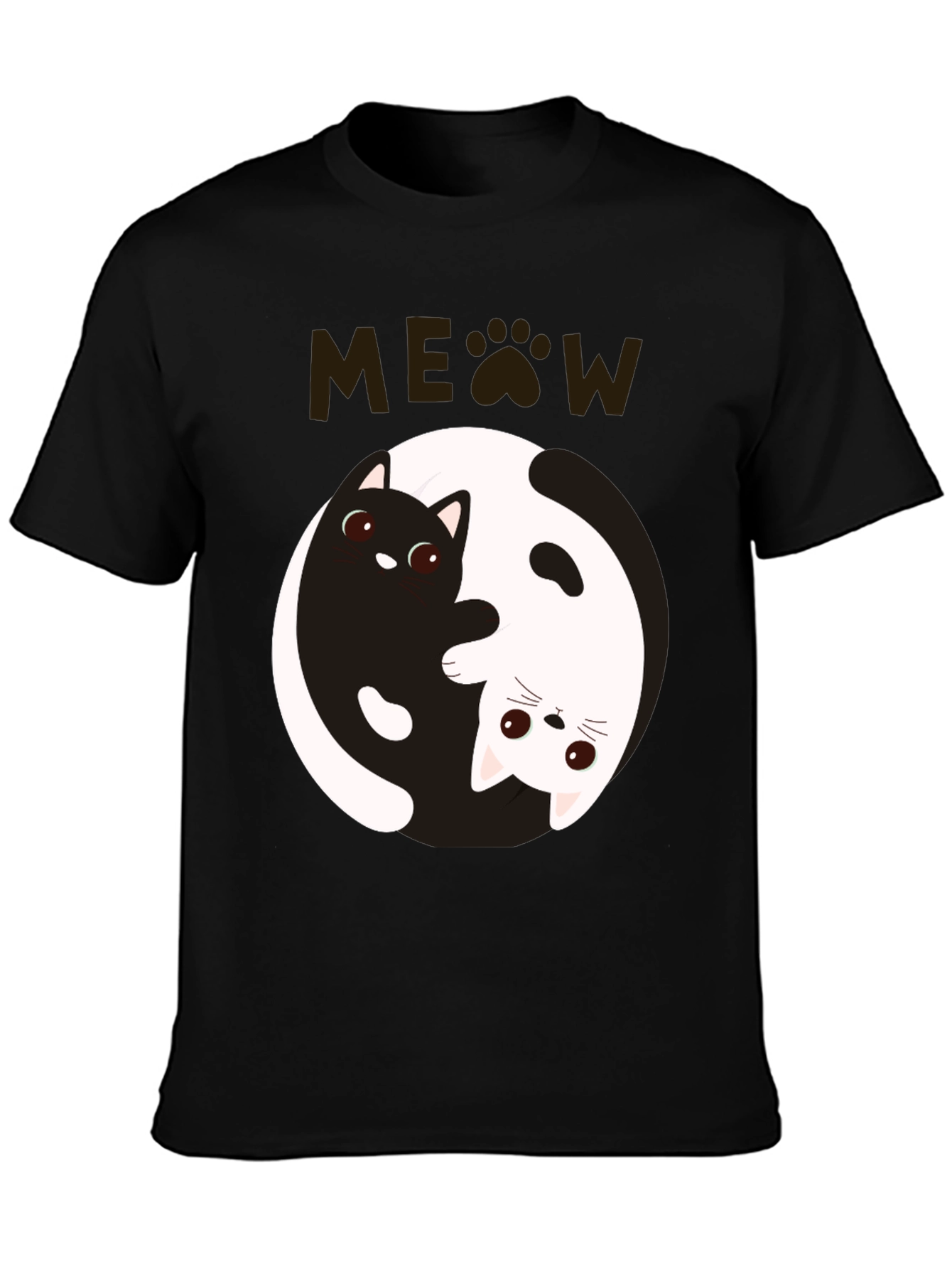 Yin Yang Cat T-Shirt - Meow Design
