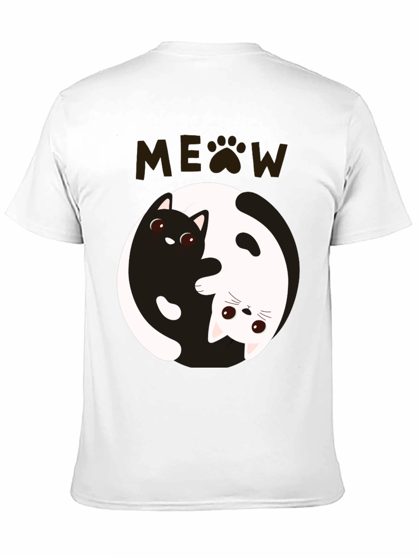 Yin Yang Cat T-Shirt - Meow Design