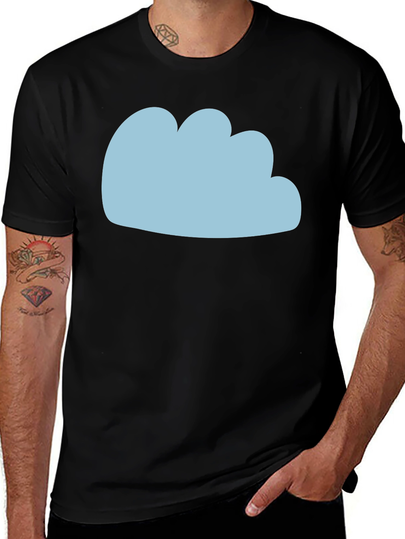 Blue Cloud Graphic T-Shirt - Soft Cotton Blend