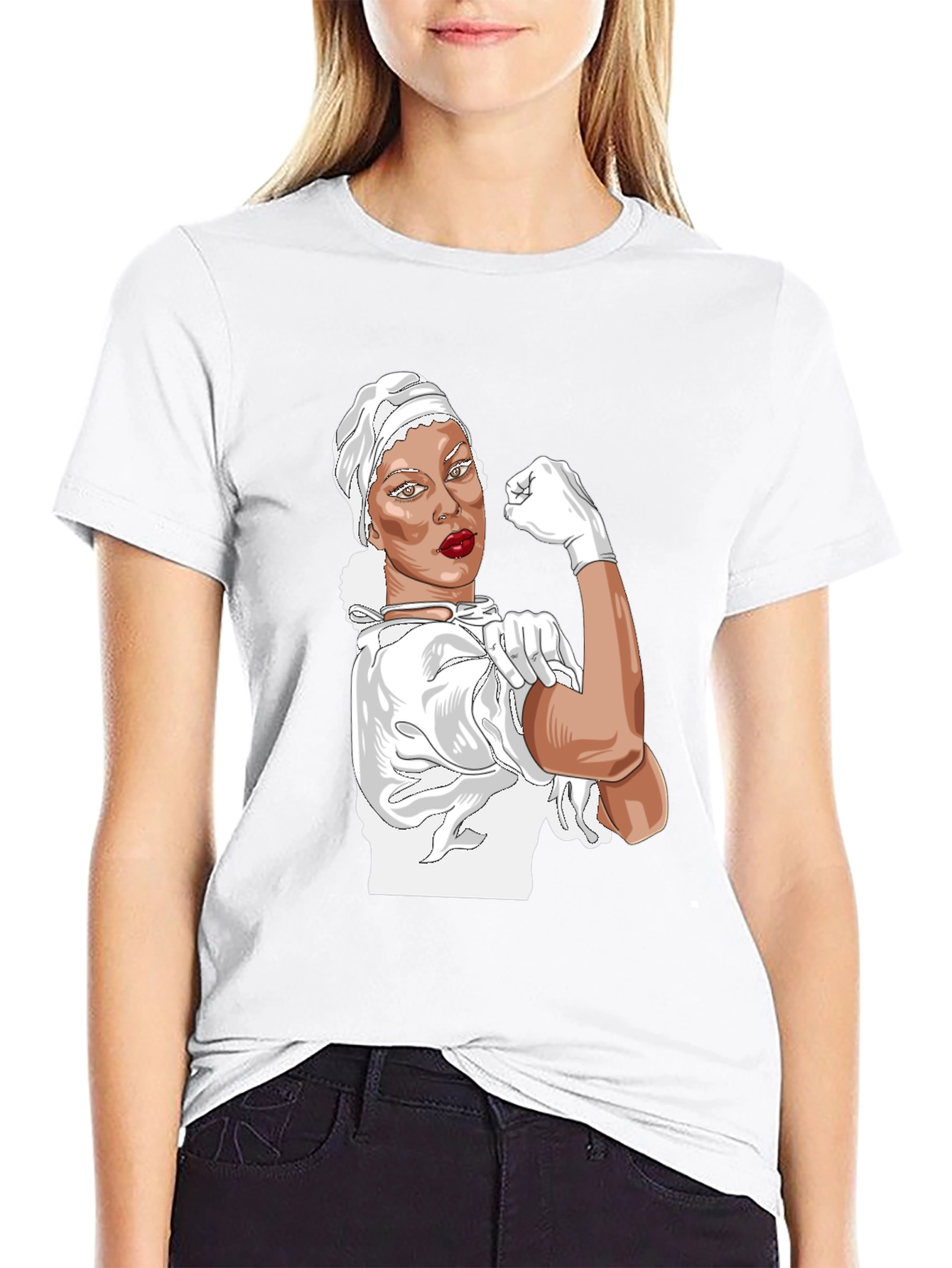 Rosie the Riveter Nurse T-Shirt - Empowering Design