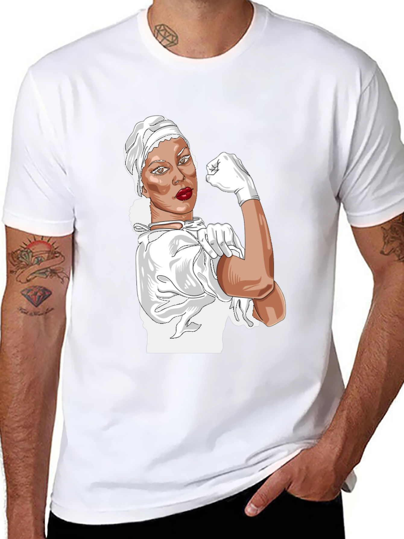 Rosie the Riveter Nurse T-Shirt - Empowering Design