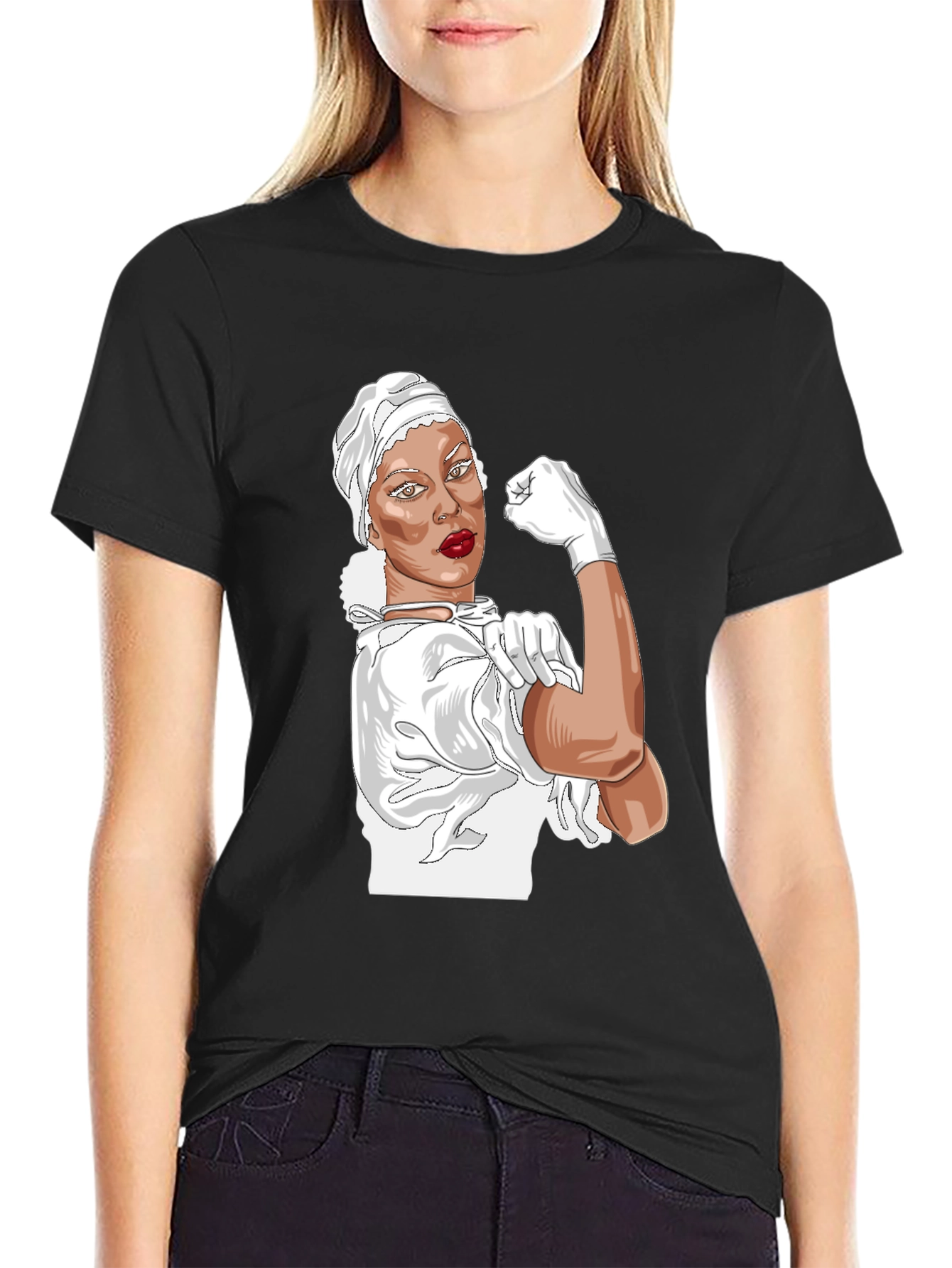 Rosie the Riveter Nurse T-Shirt - Empowering Design