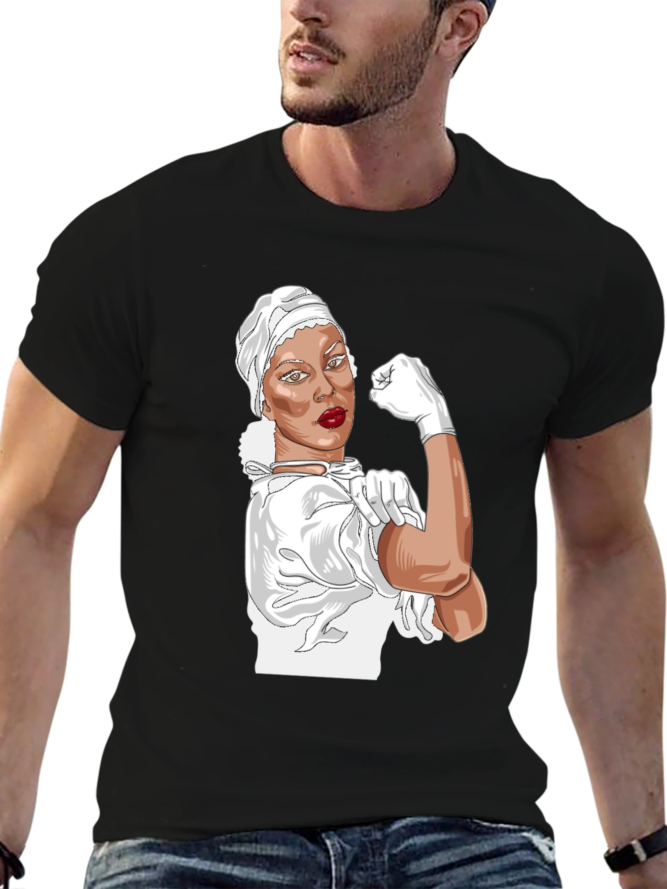 Rosie the Riveter Nurse T-Shirt - Empowering Design