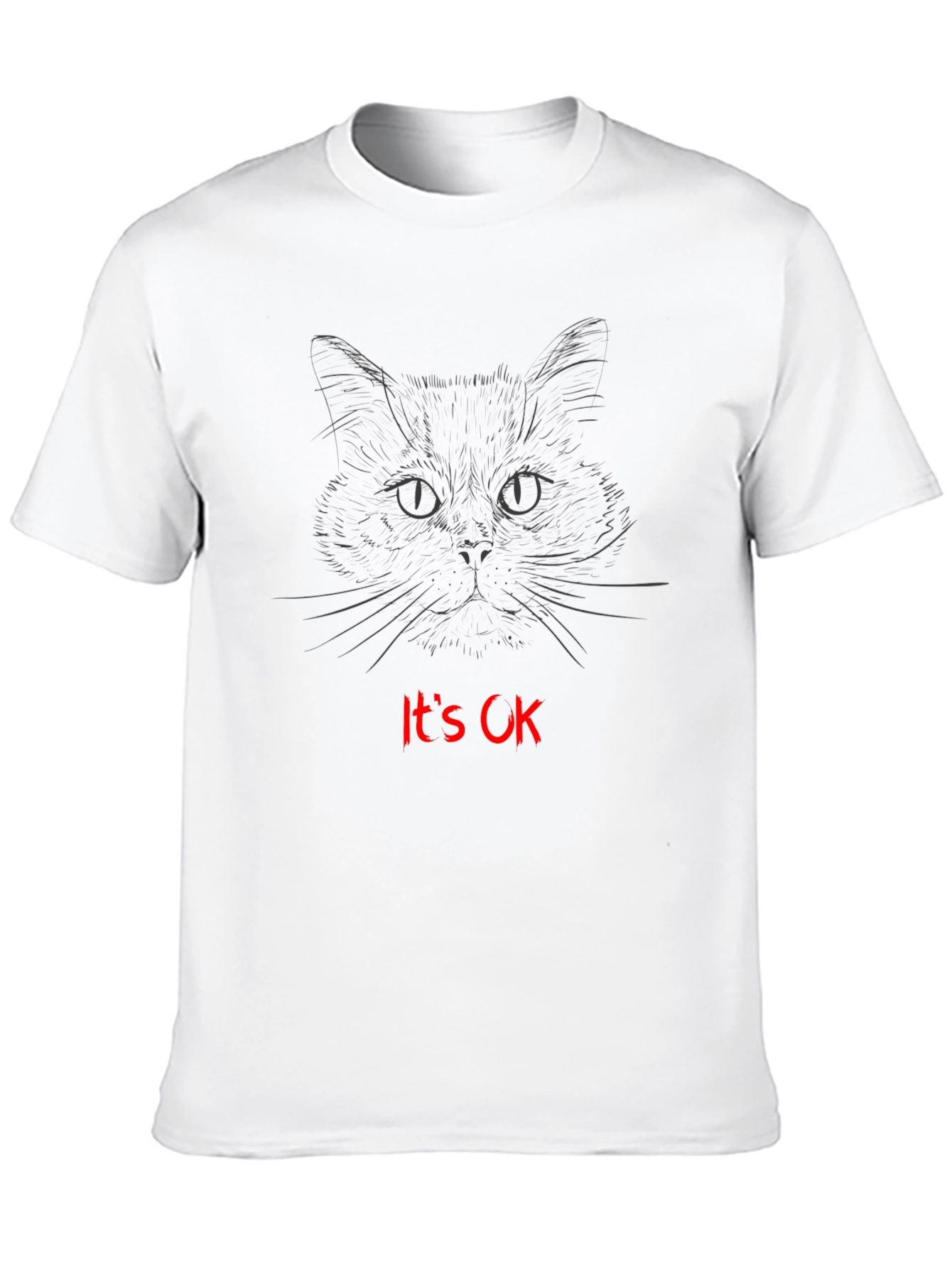 Cat Sketch Its OK Graphic T-Shirt
