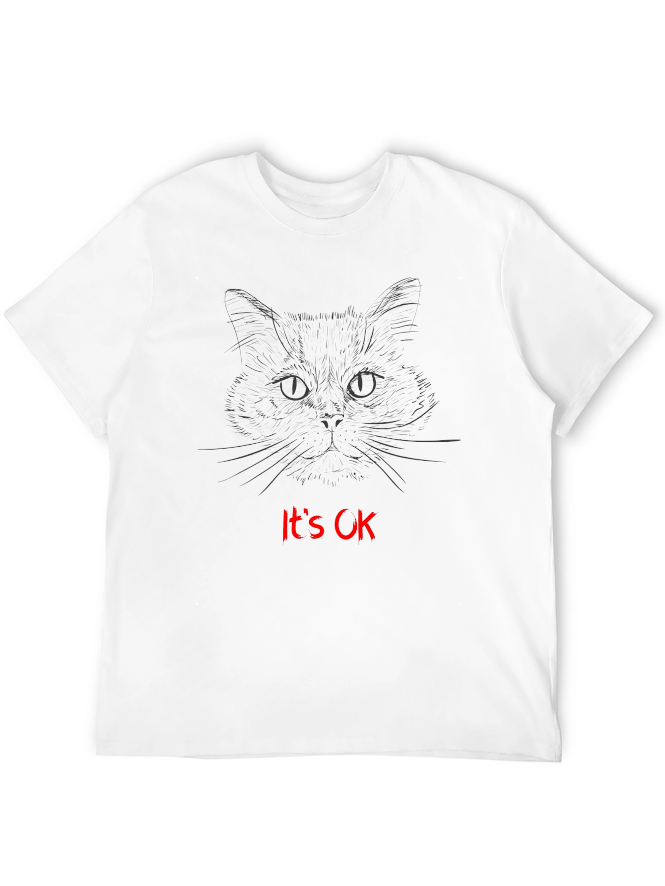 Cat Sketch Its OK Graphic T-Shirt