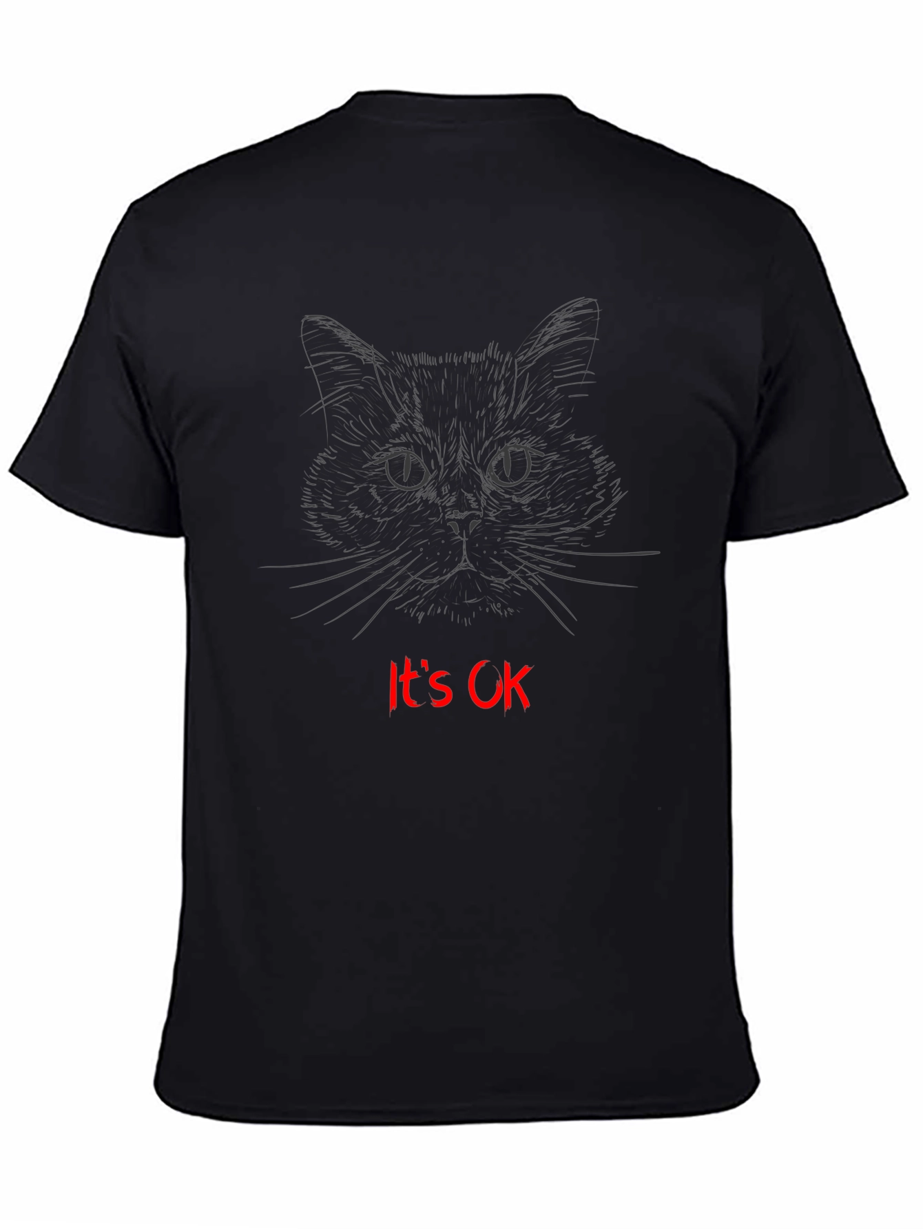 Cat Sketch Its OK Graphic T-Shirt
