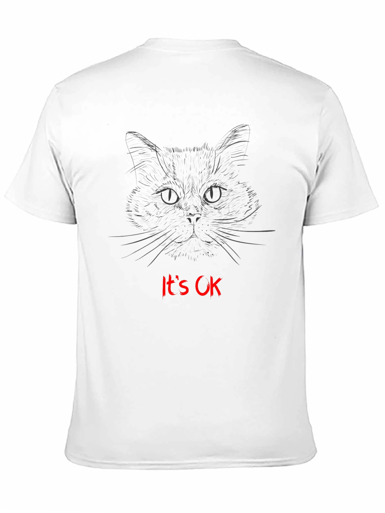 Cat Sketch Its OK Graphic T-Shirt