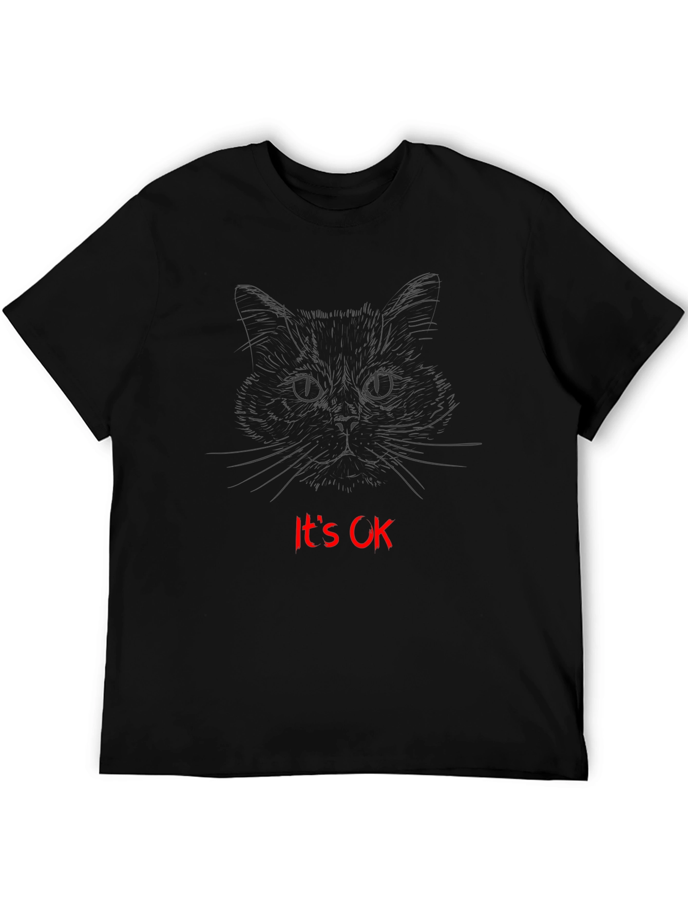 Cat Sketch Its OK Graphic T-Shirt