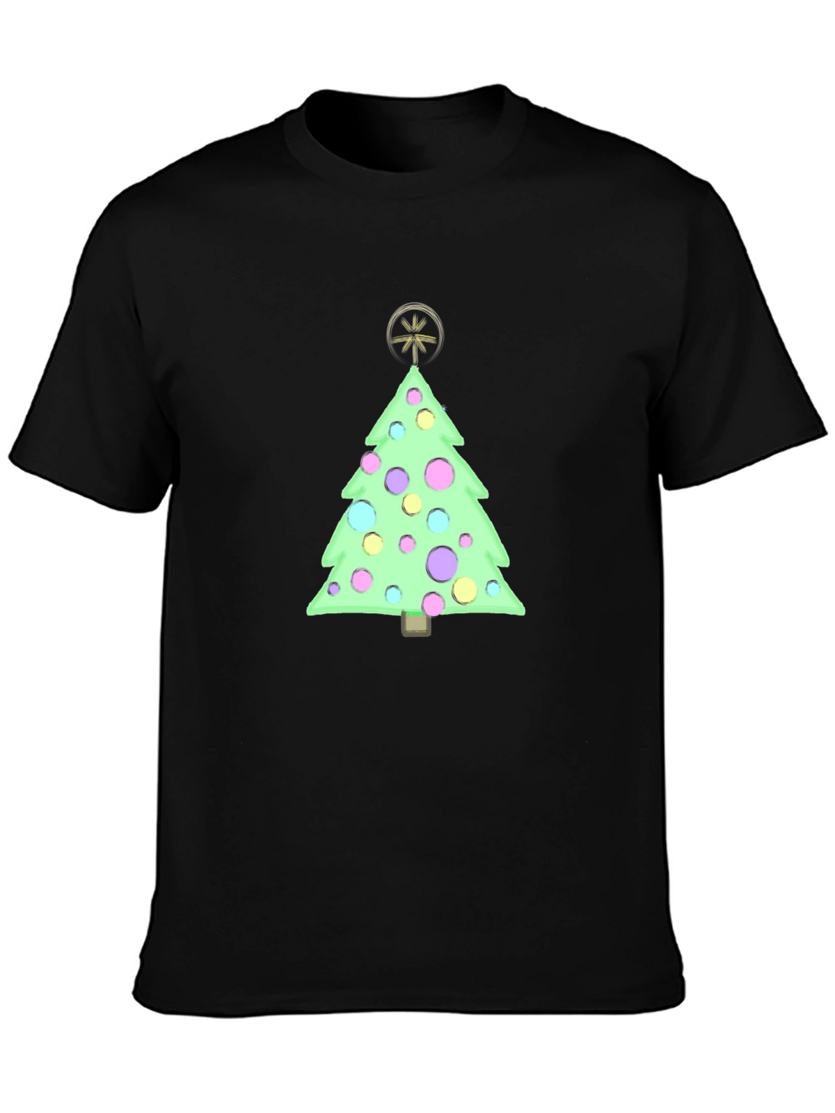 Festive Christmas Tree Graphic Tee - Holiday Cheer