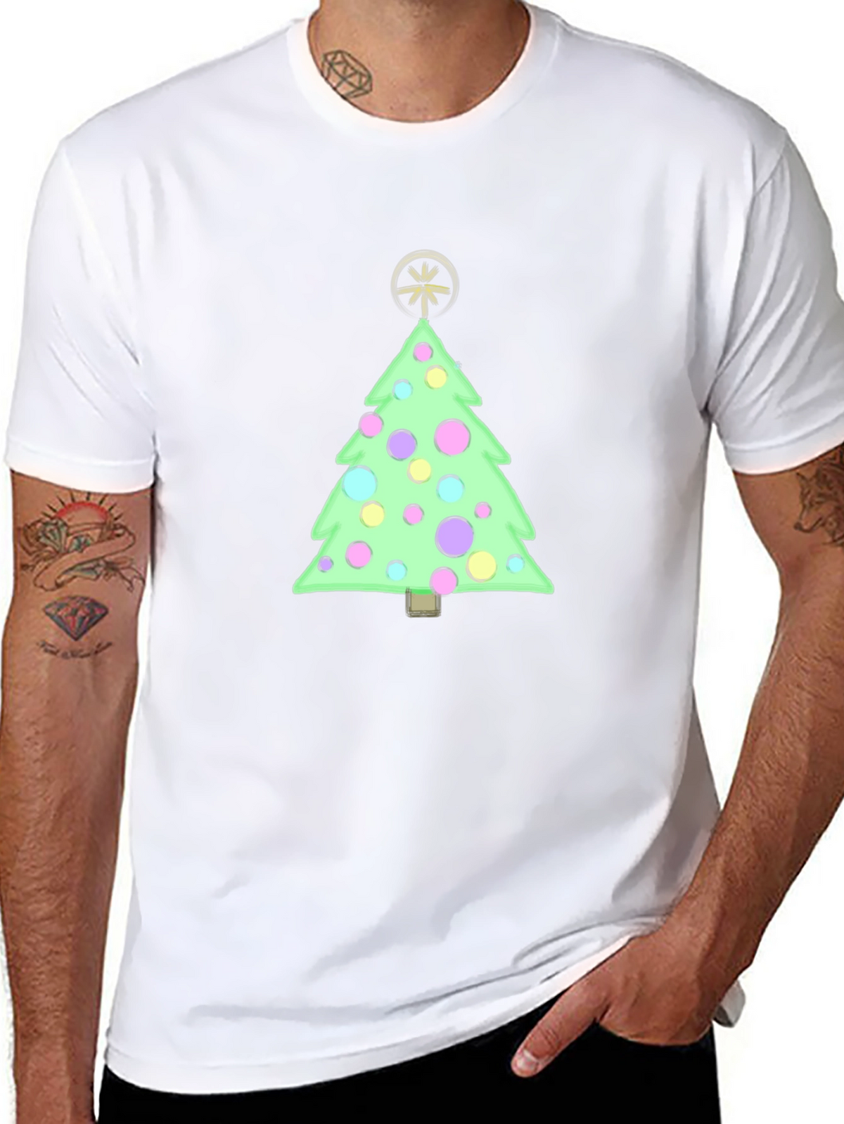 Festive Christmas Tree Graphic Tee - Holiday Cheer