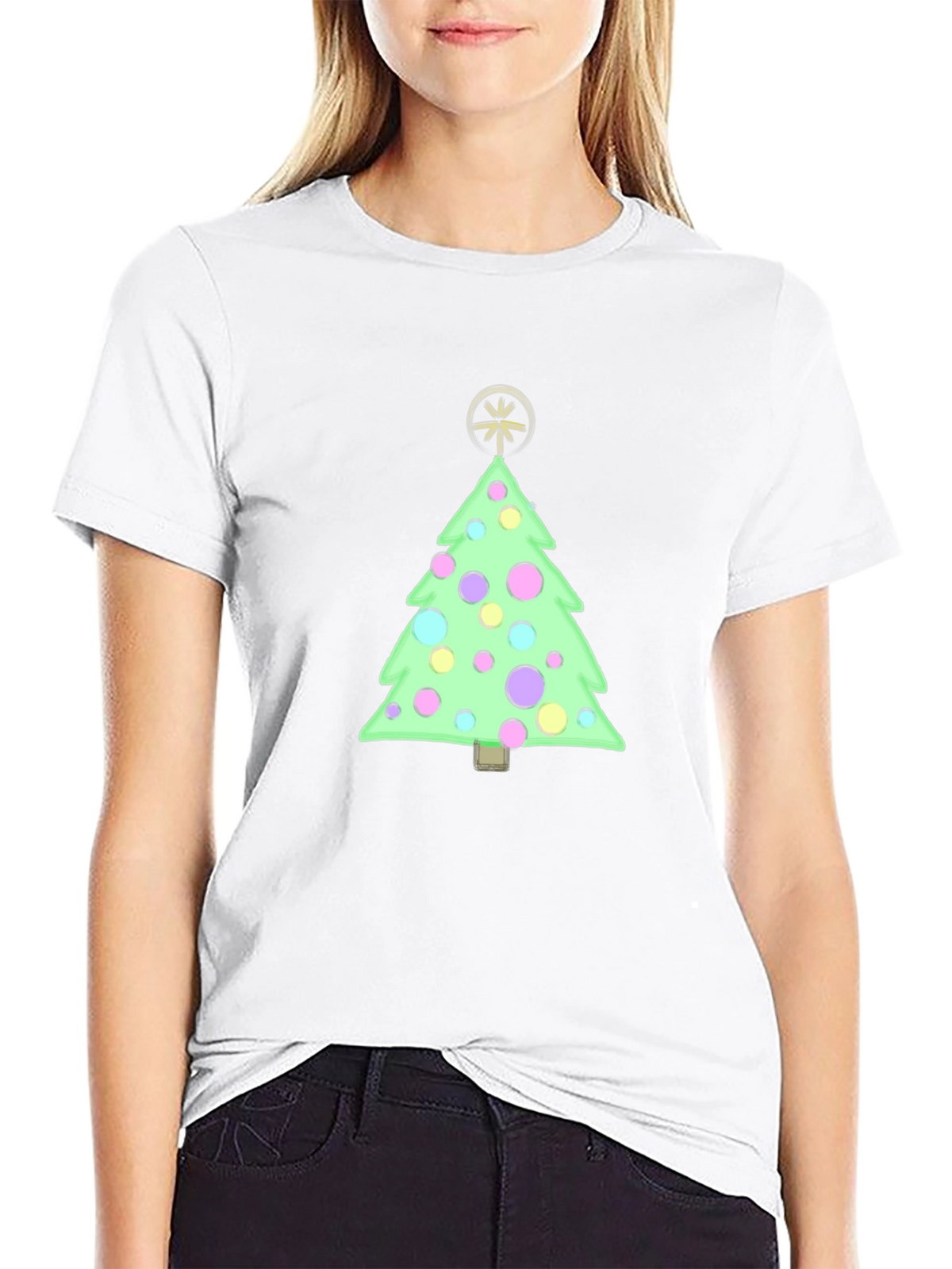 Festive Christmas Tree Graphic Tee - Holiday Cheer