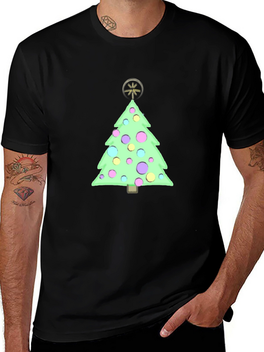 Festive Christmas Tree Graphic Tee - Holiday Cheer