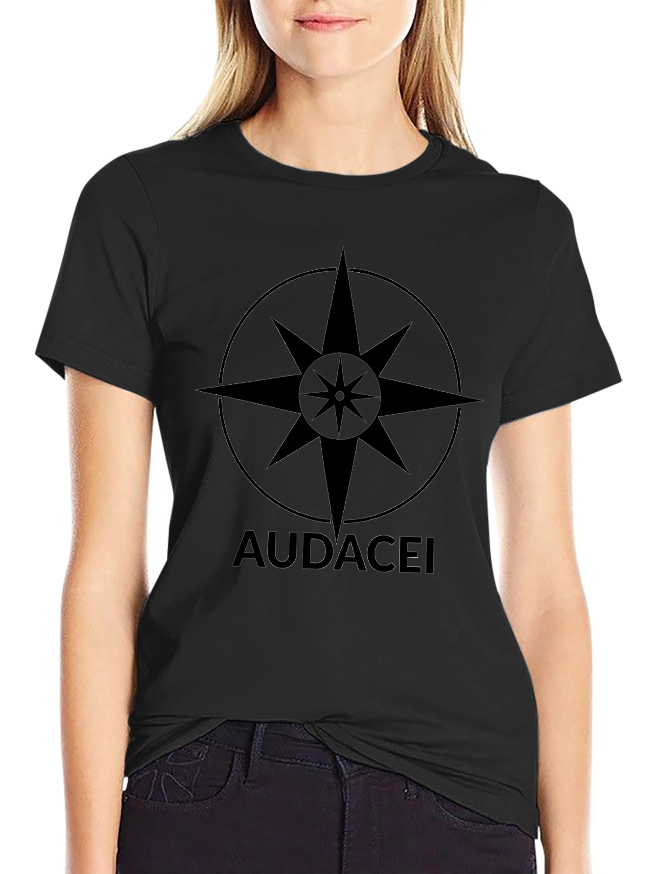 Audacei Star Compass Black T-Shirt