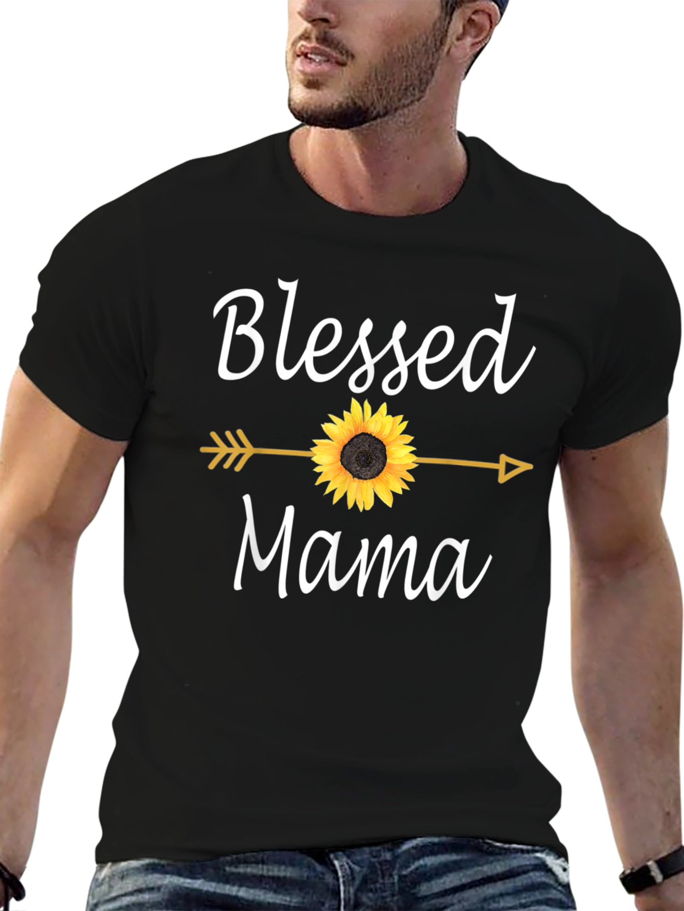 Blessed Mama Sunflower Graphic T-Shirt