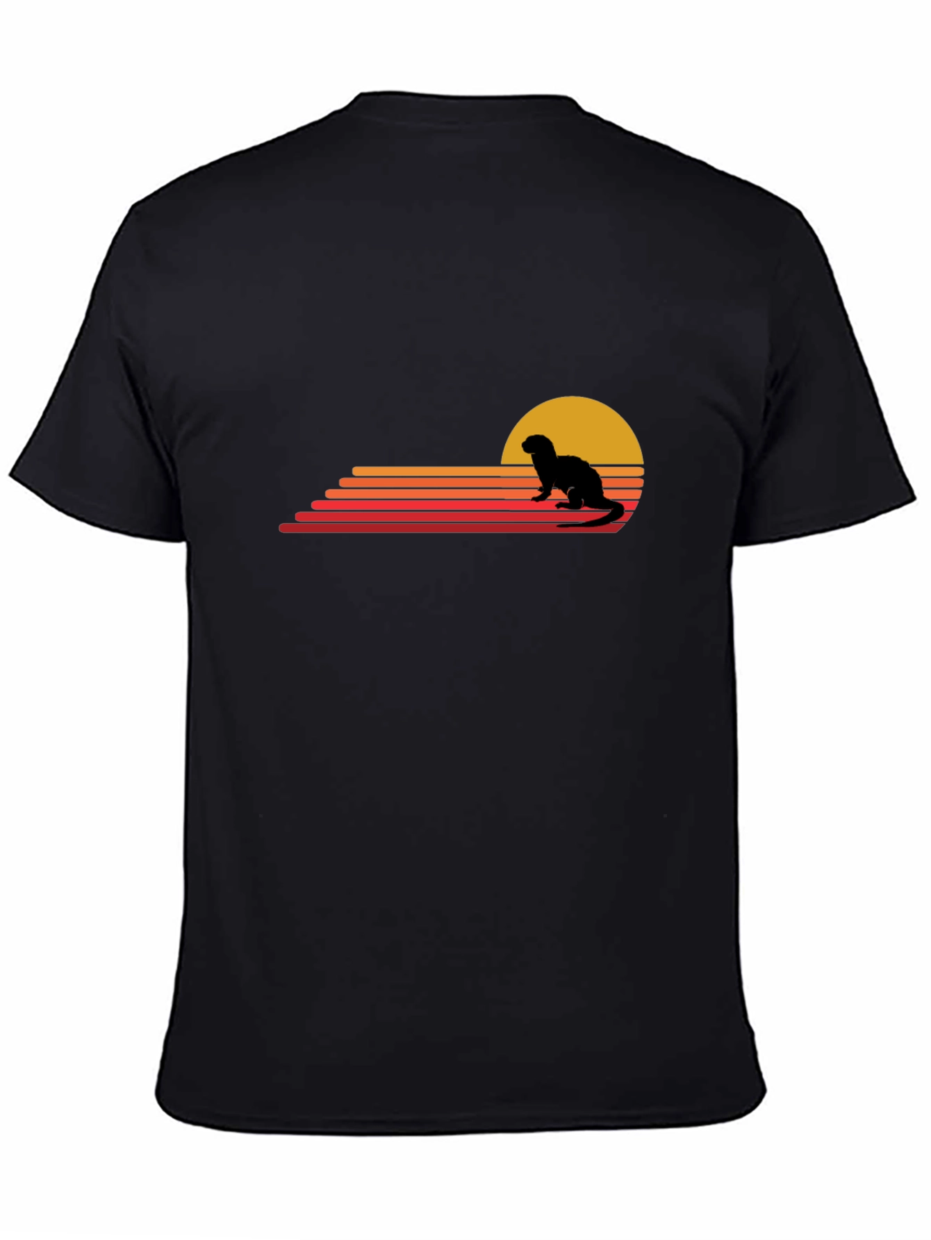 Retro Otter Sunset Graphic T-Shirt
