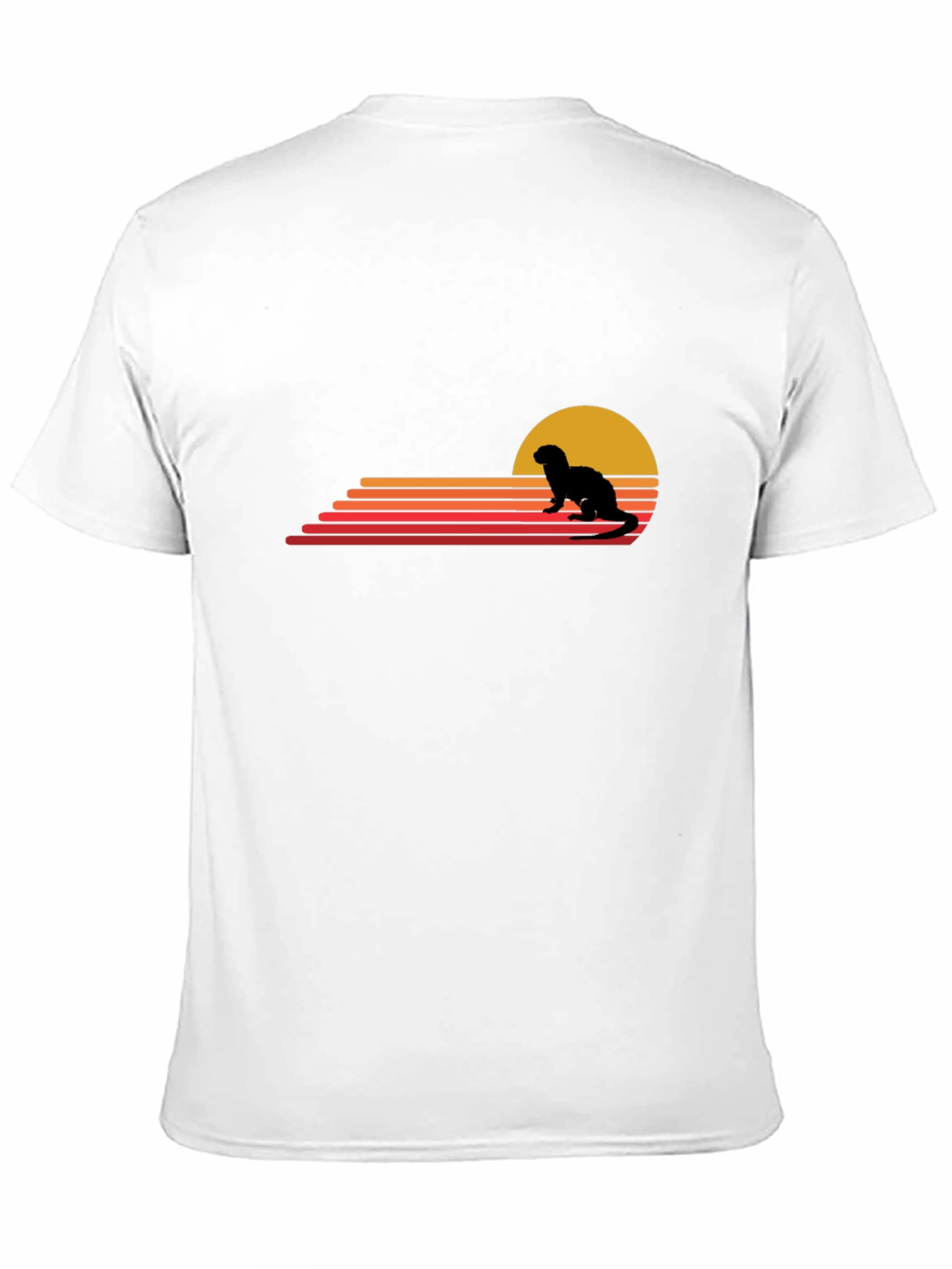 Retro Otter Sunset Graphic T-Shirt