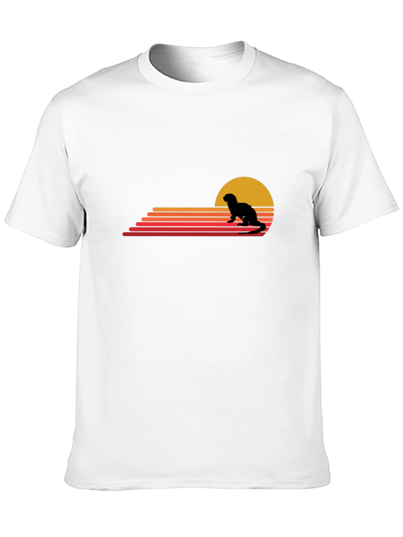 Retro Otter Sunset Graphic T-Shirt