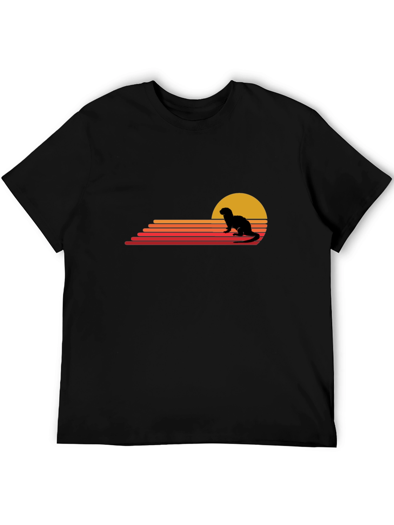 Retro Otter Sunset Graphic T-Shirt