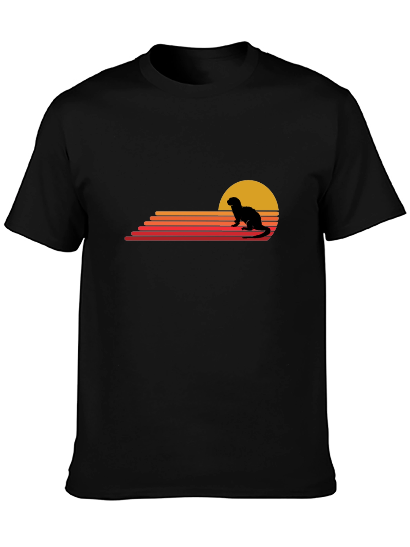 Retro Otter Sunset Graphic T-Shirt