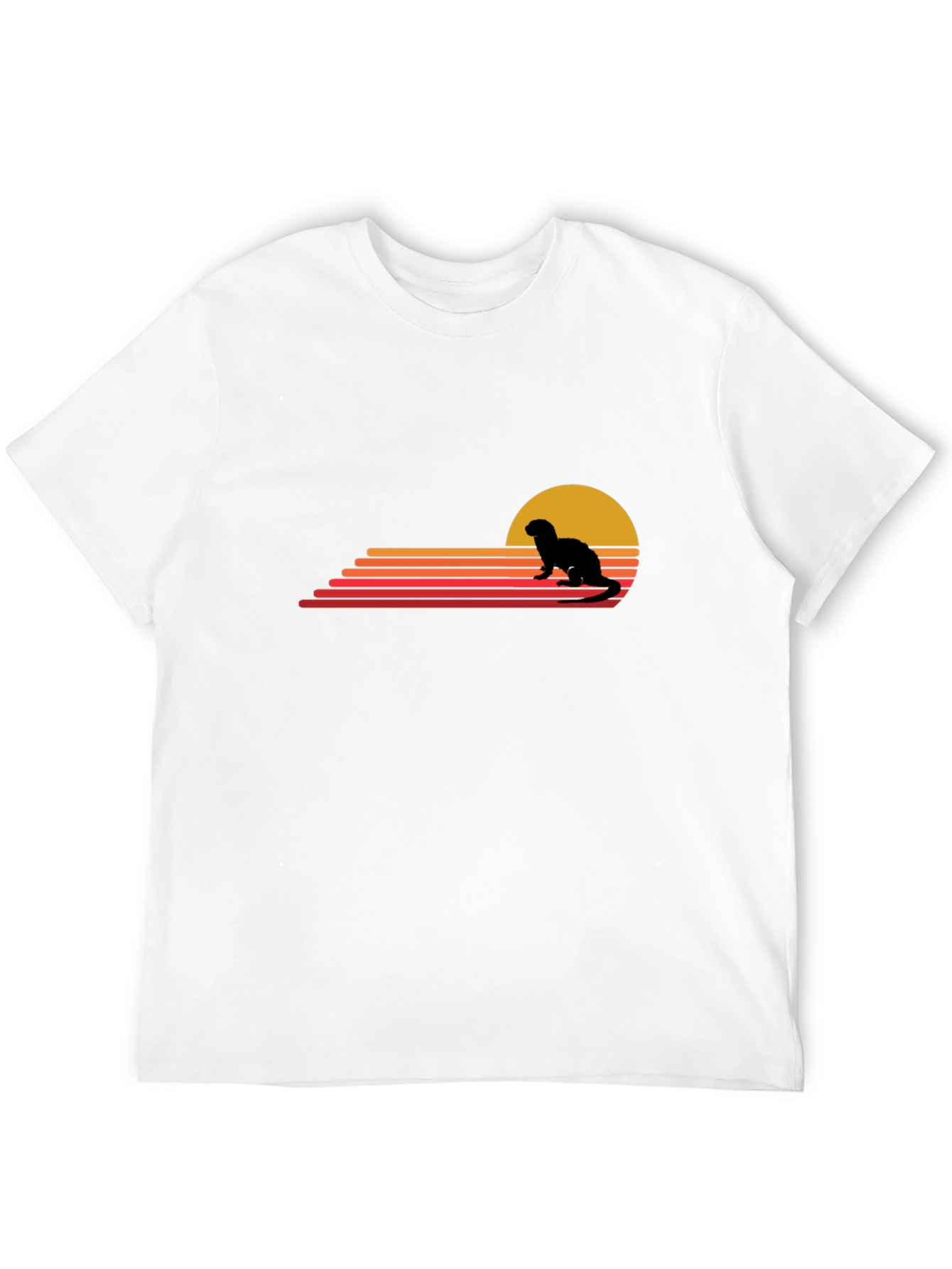 Retro Otter Sunset Graphic T-Shirt