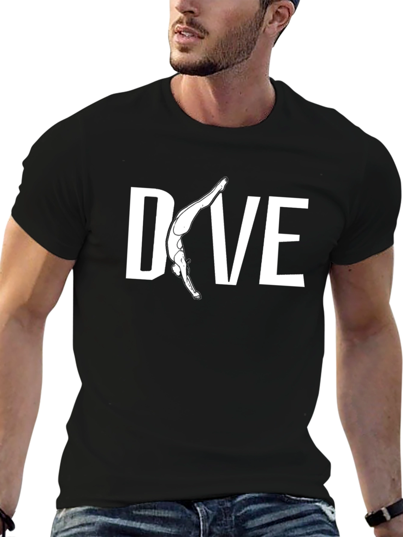Dive T-Shirt - Black Tee with Diver Graphic
