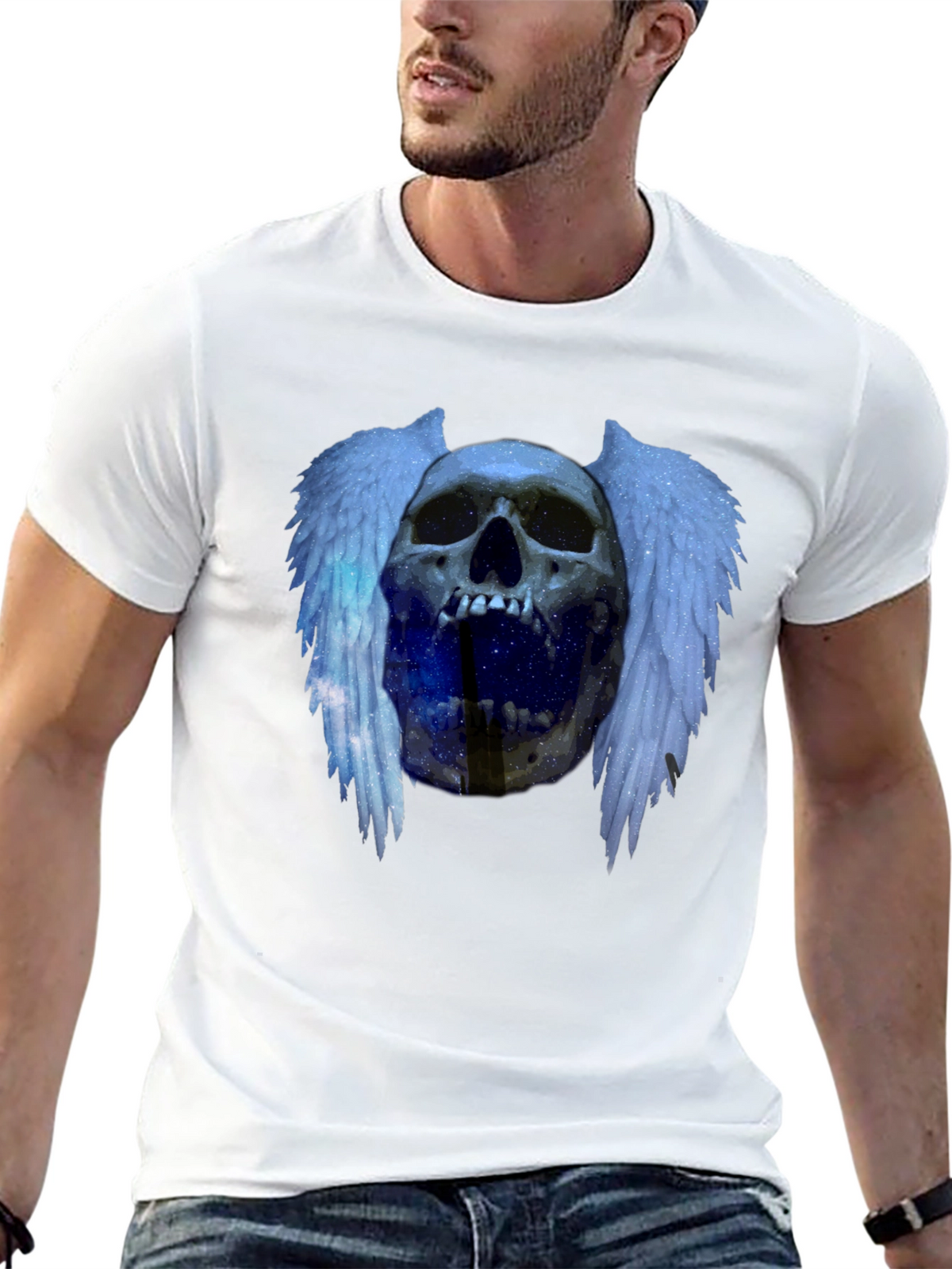 Skull Wings Graphic Tee - Edgy Fashion