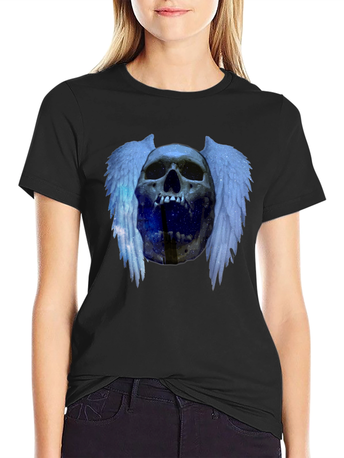 Skull Wings Graphic Tee - Edgy Fashion