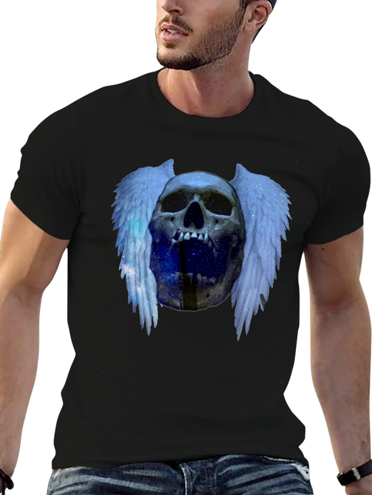 Skull Wings Graphic Tee - Edgy Fashion