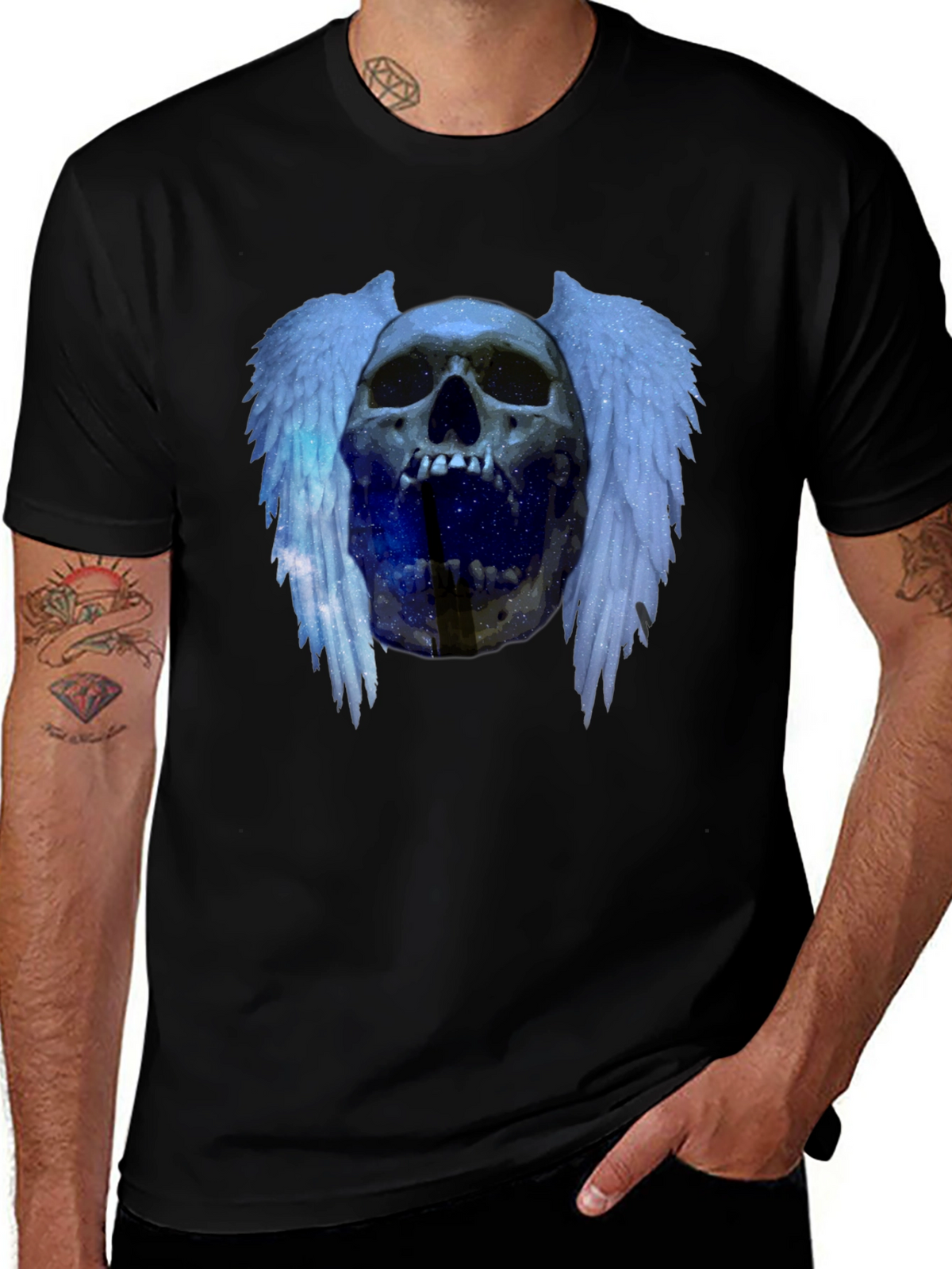Skull Wings Graphic Tee - Edgy Fashion