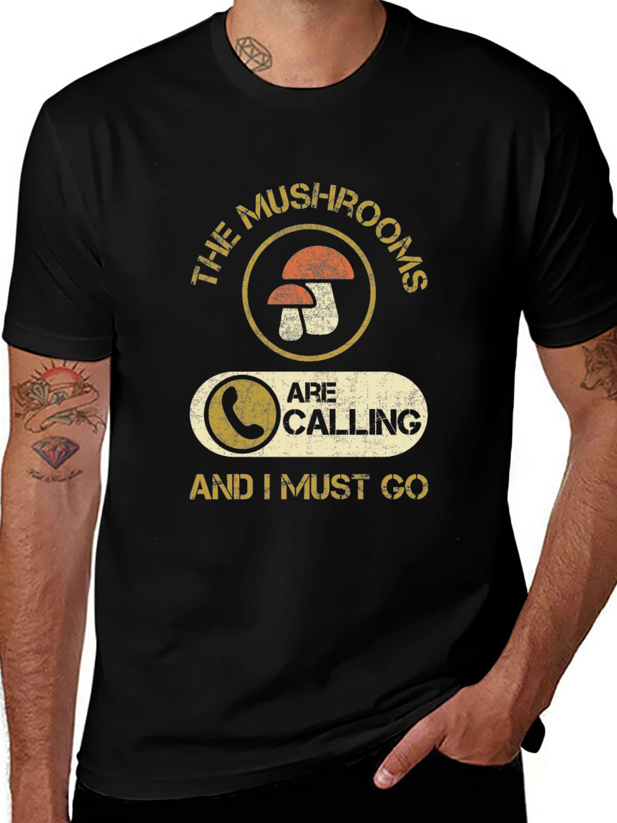 Mushroom Calling Graphic T-Shirt - Funny Forager Tee