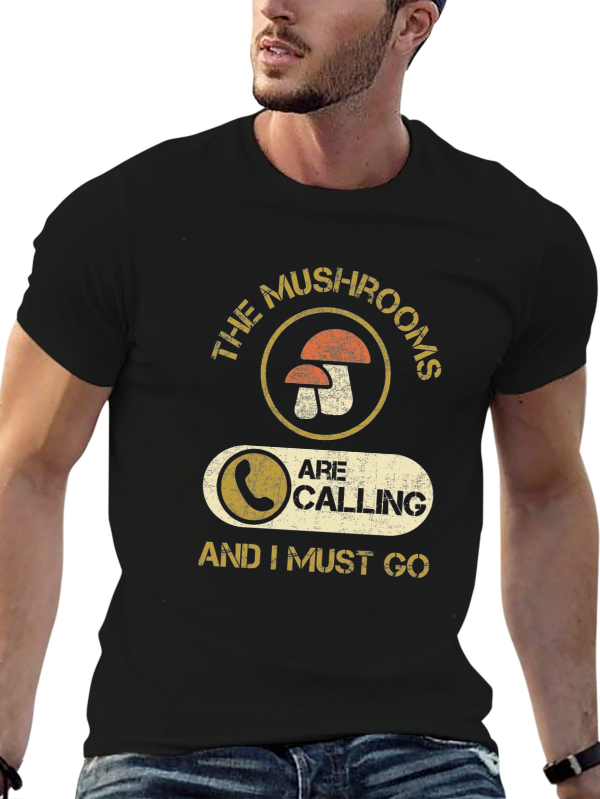 Mushroom Calling Graphic T-Shirt - Funny Forager Tee