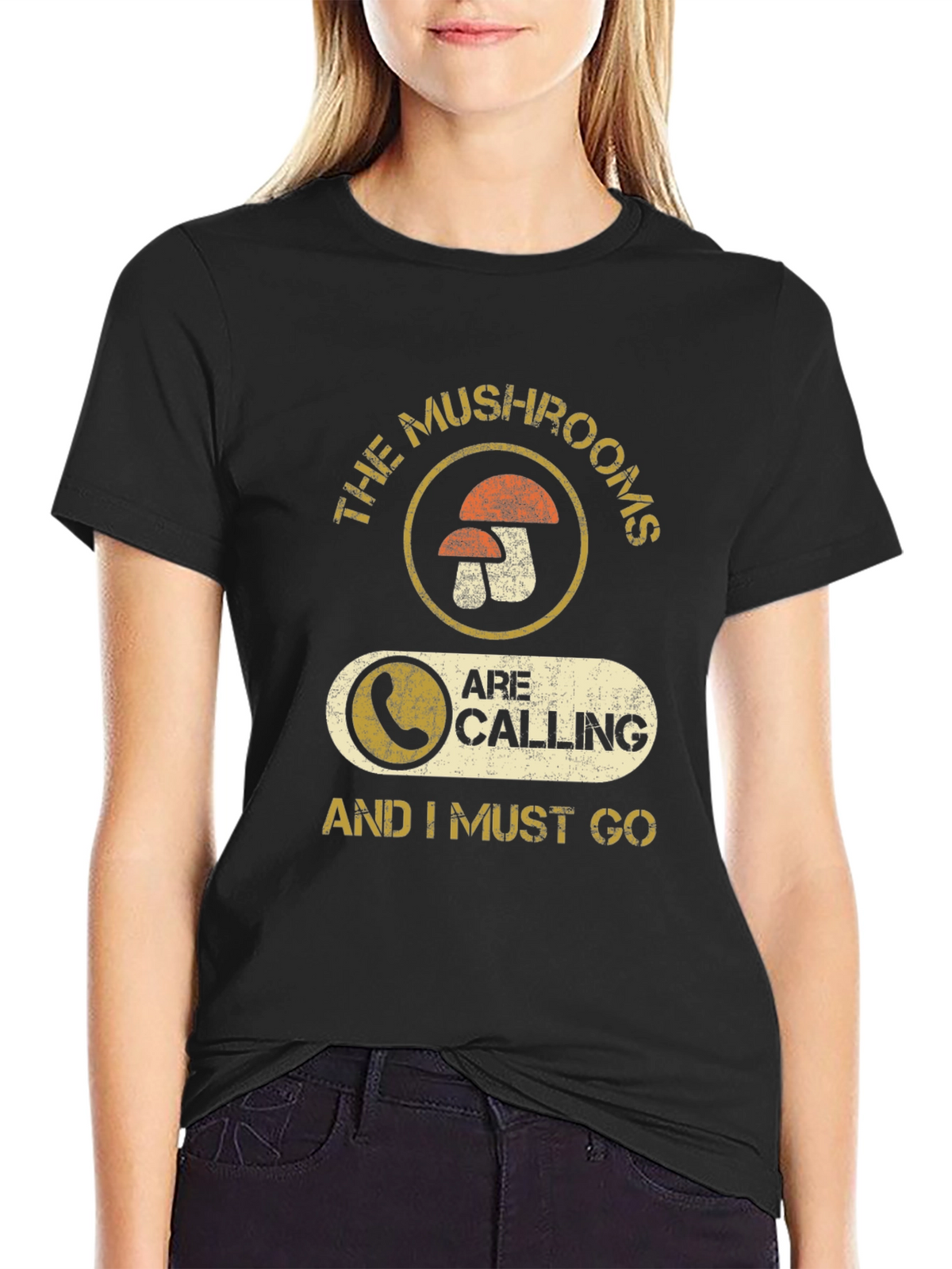 Mushroom Calling Graphic T-Shirt - Funny Forager Tee