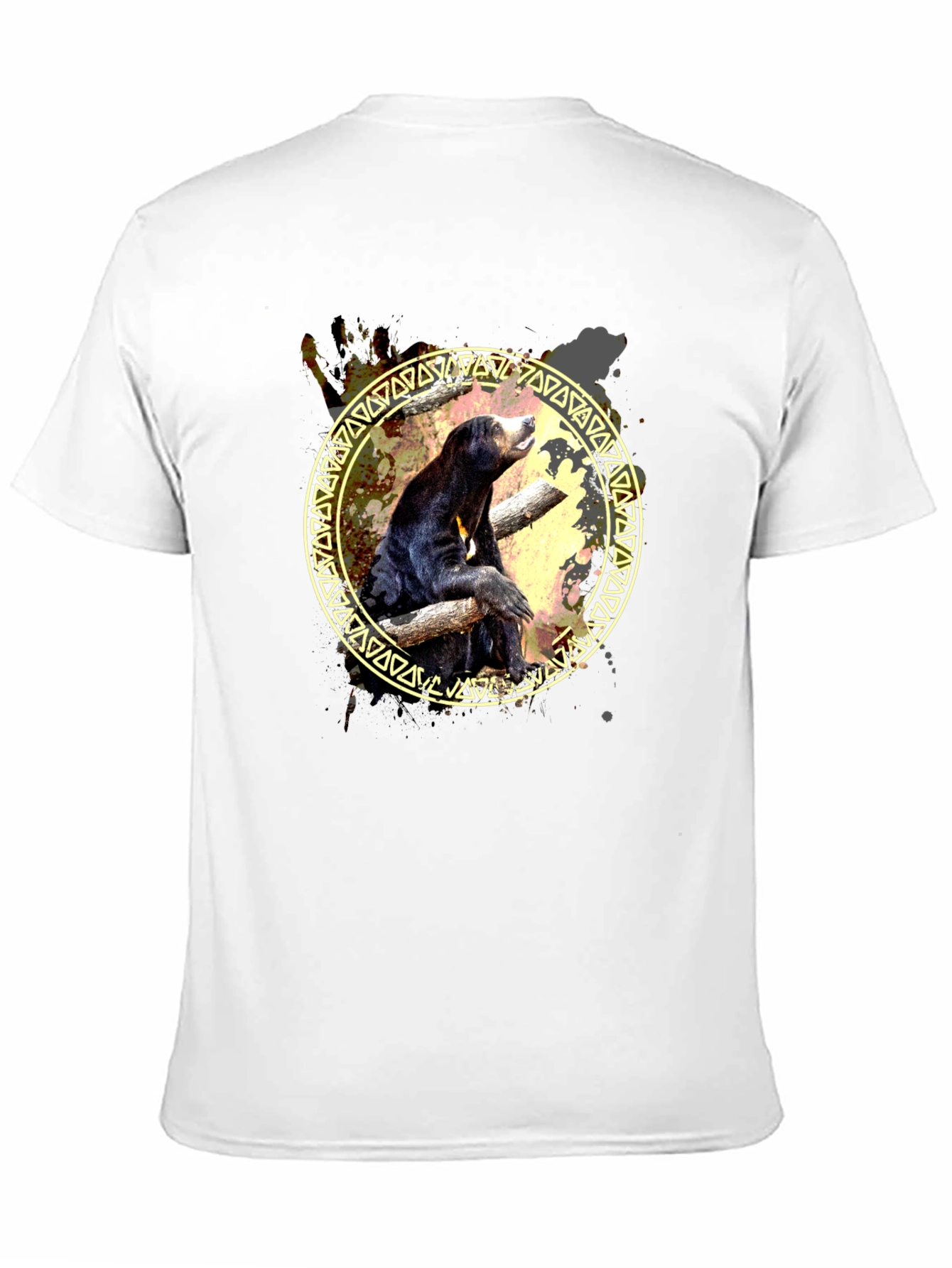 Sun Bear Graphic Print Tee - Black