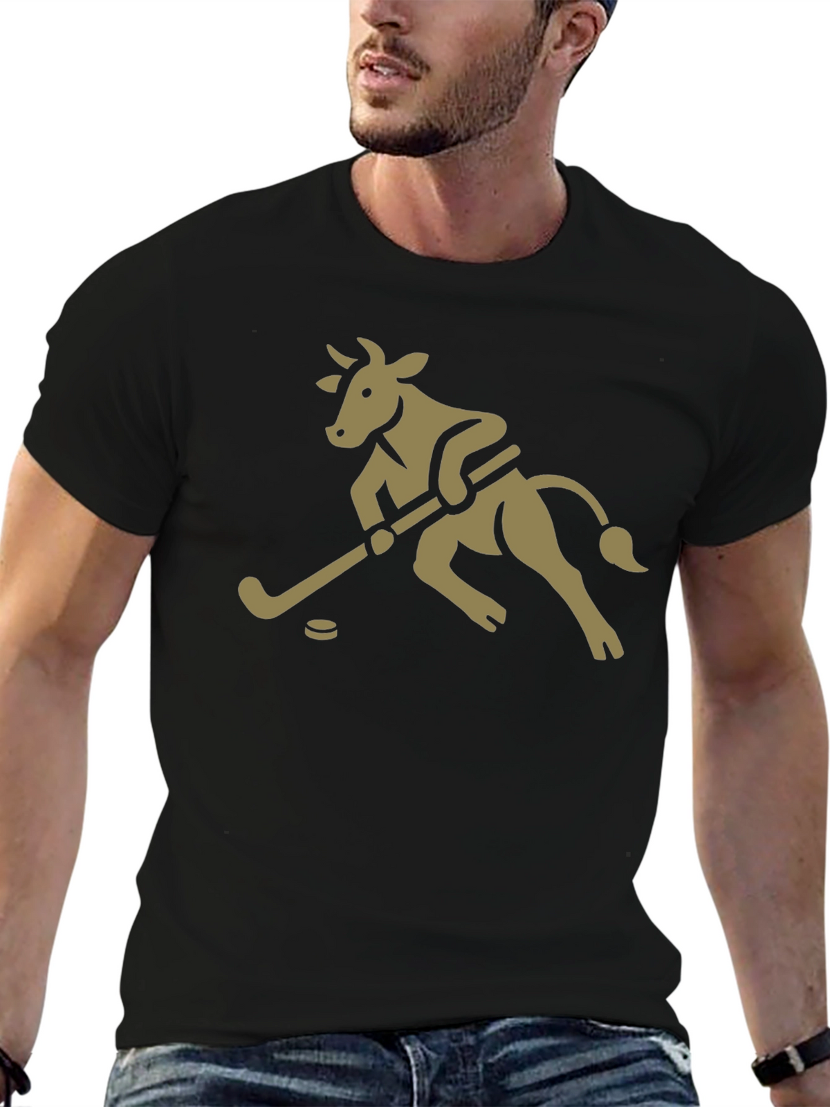 Hockey Cow Graphic T-Shirt