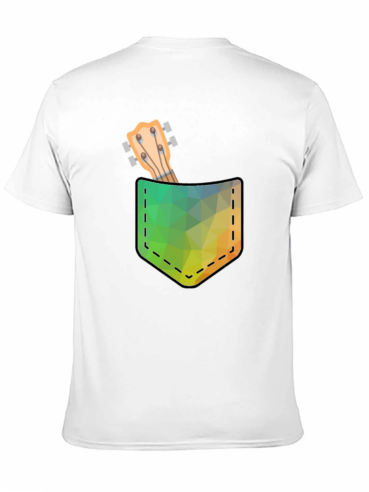 Geometric Ukulele Pocket Print T-Shirt