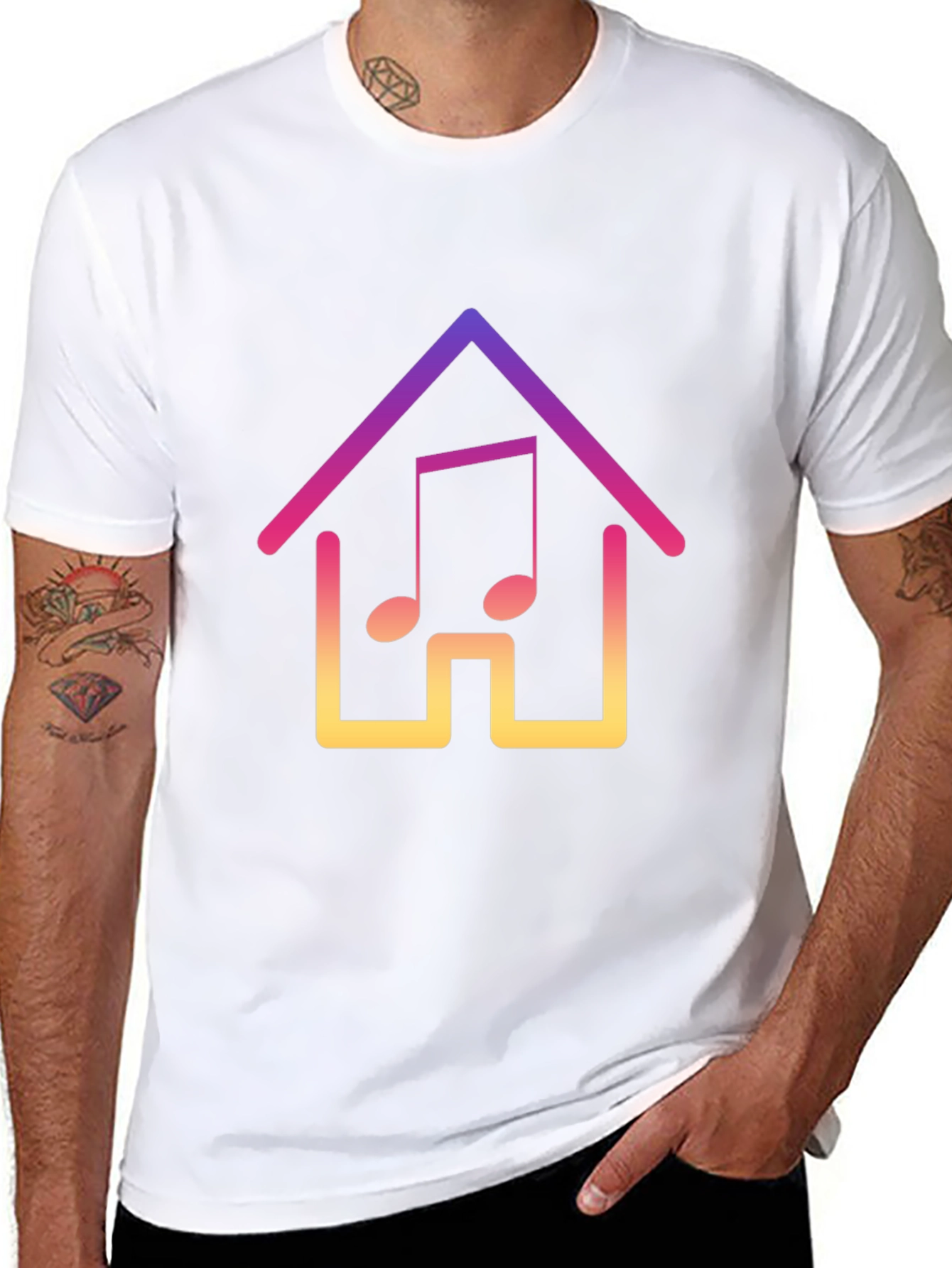Gradient Music House Graphic Tee