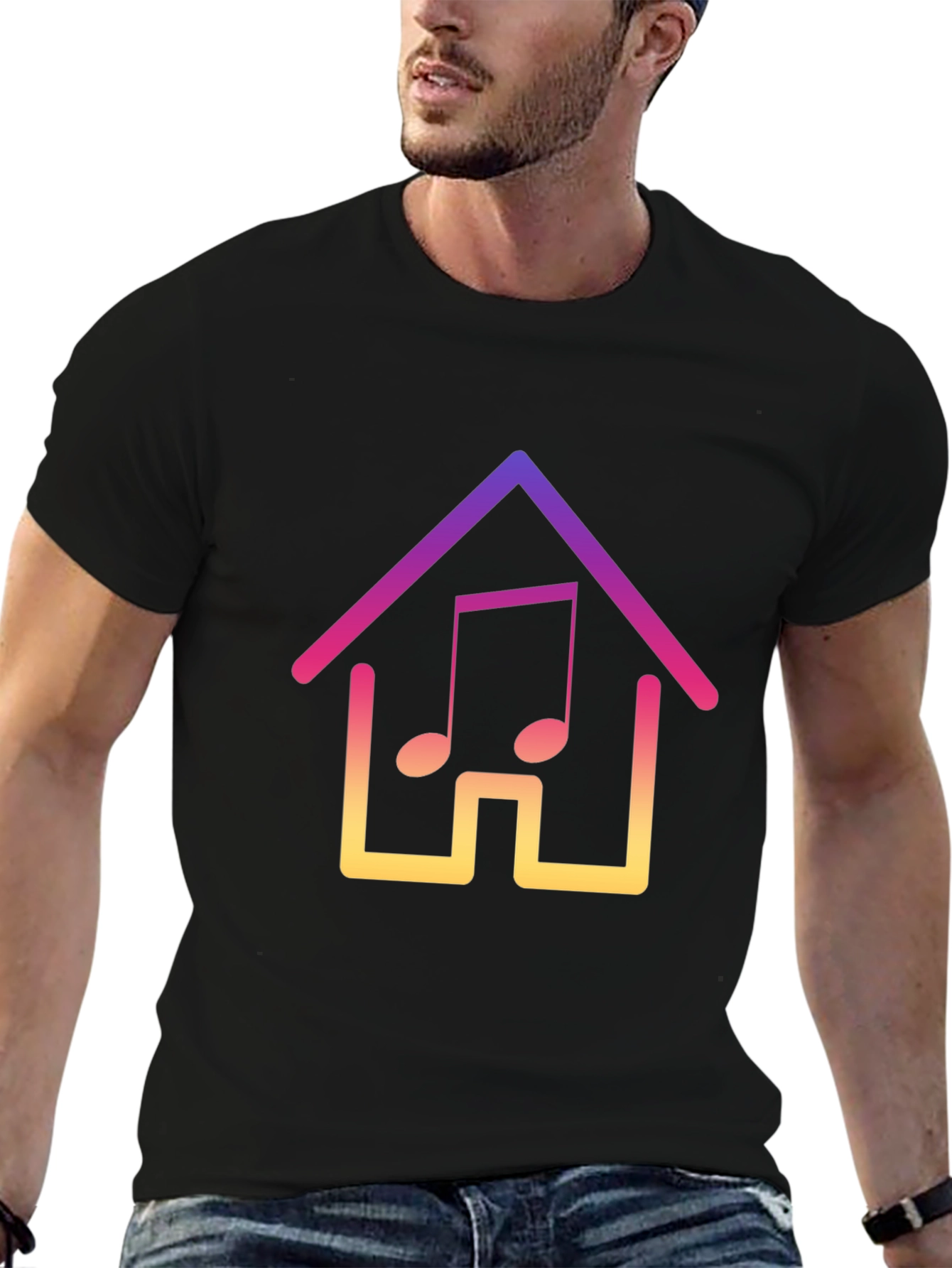 Gradient Music House Graphic Tee