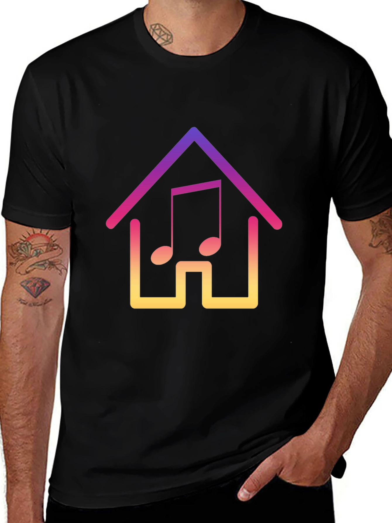 Gradient Music House Graphic Tee