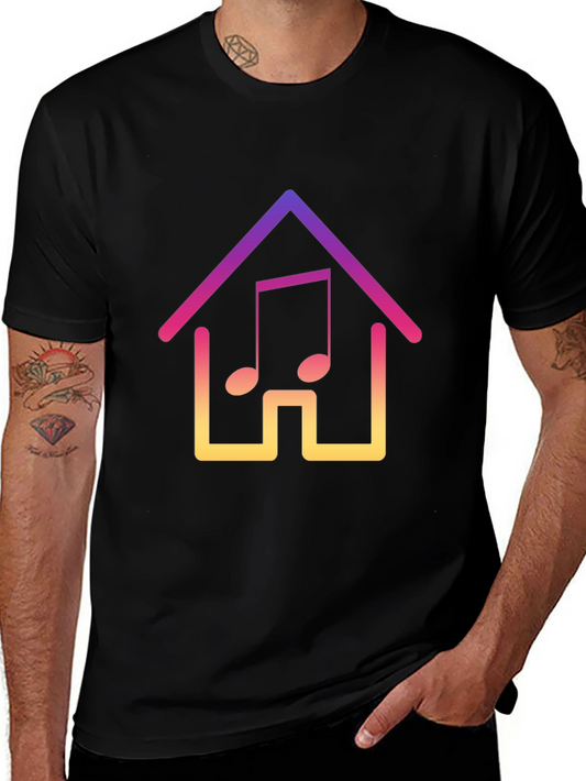 Gradient Music House Graphic Tee