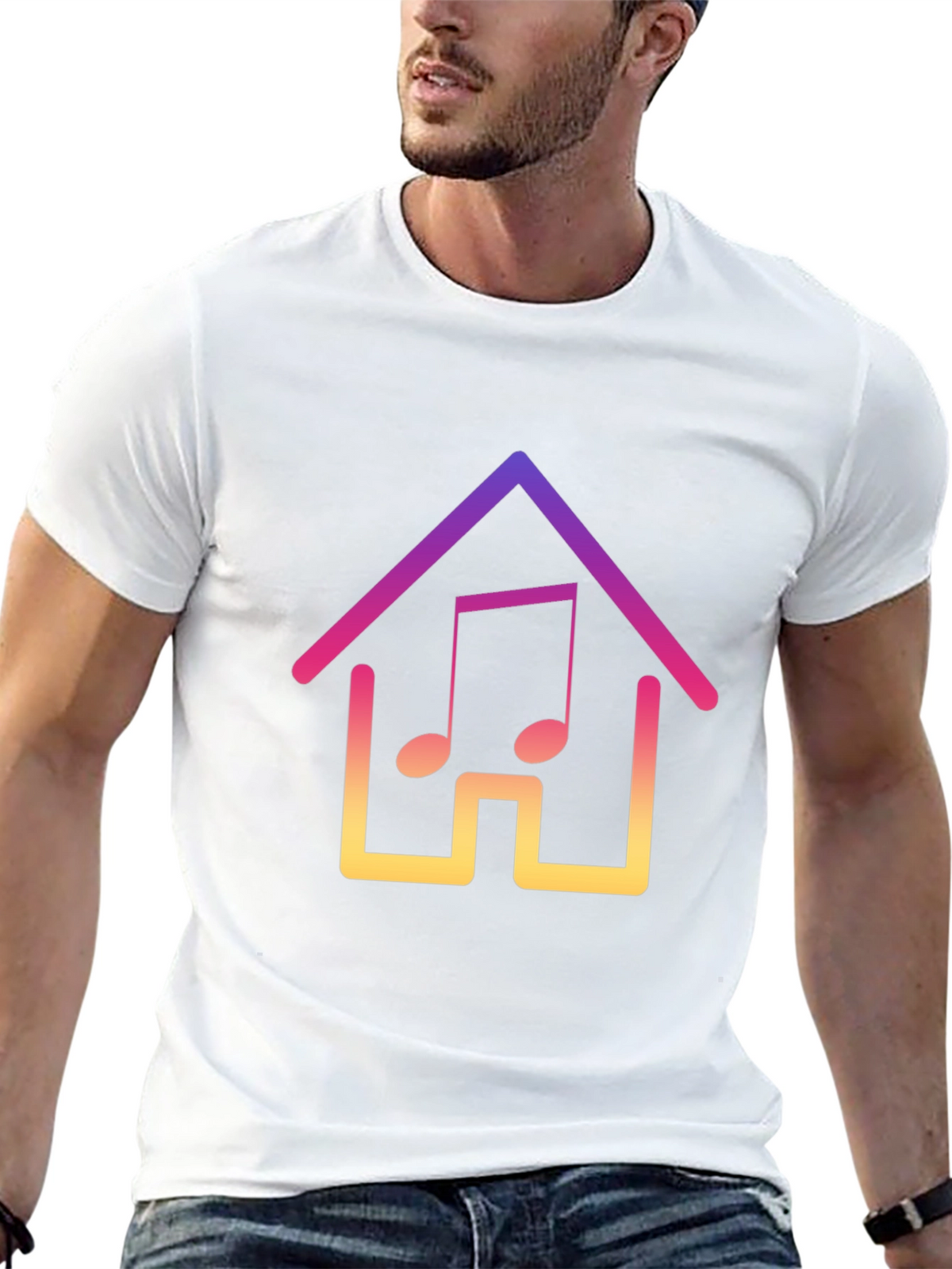 Gradient Music House Graphic Tee