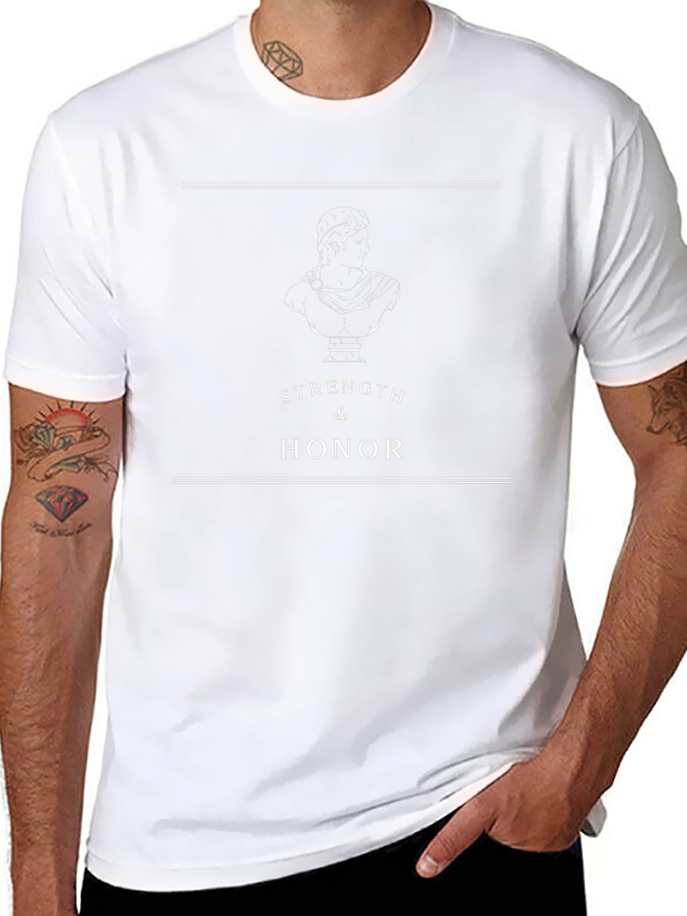 Strength & Honor Graphic Tee - Black