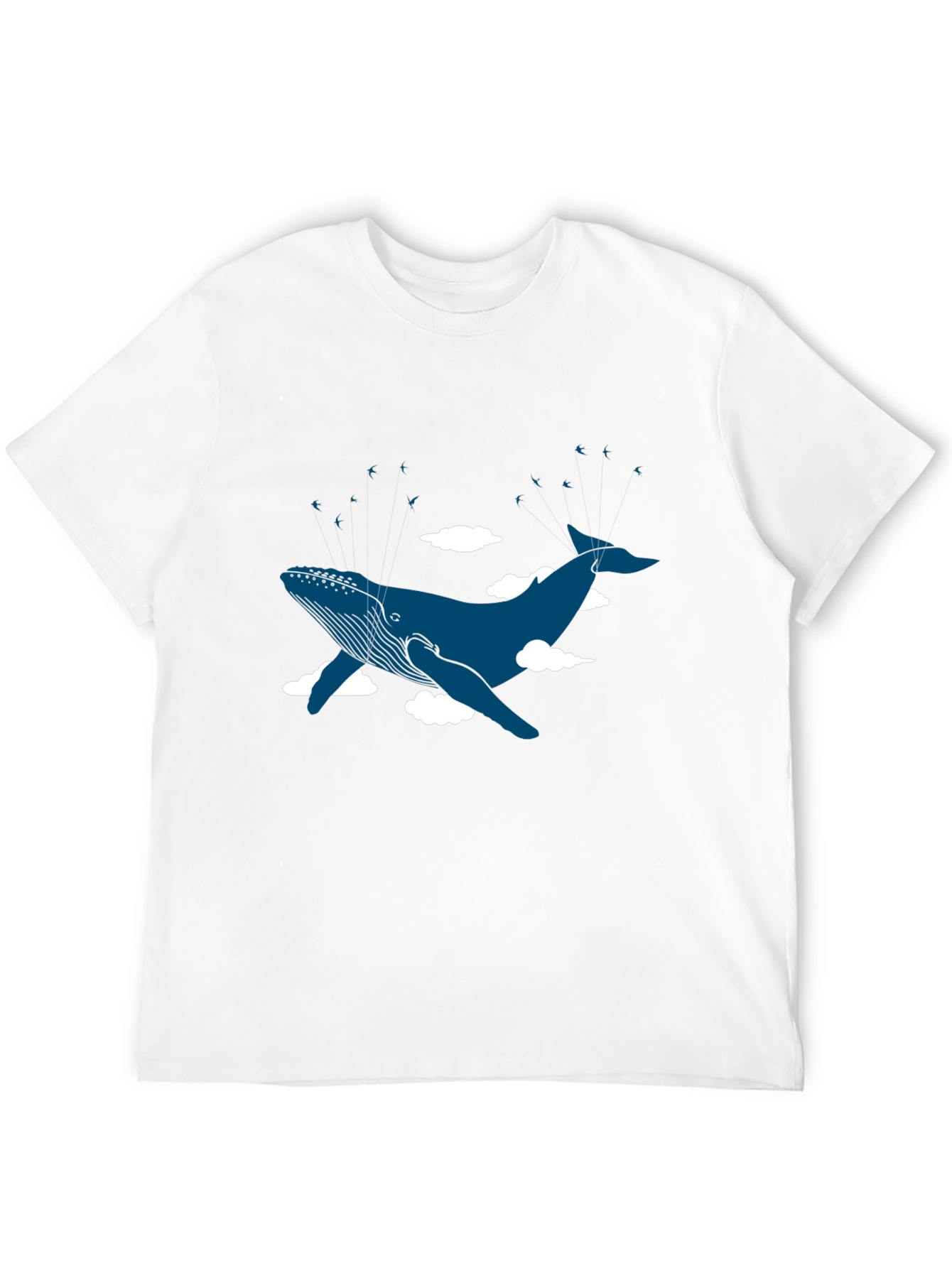 Whale in the Clouds Graphic Tee - Black Cotton